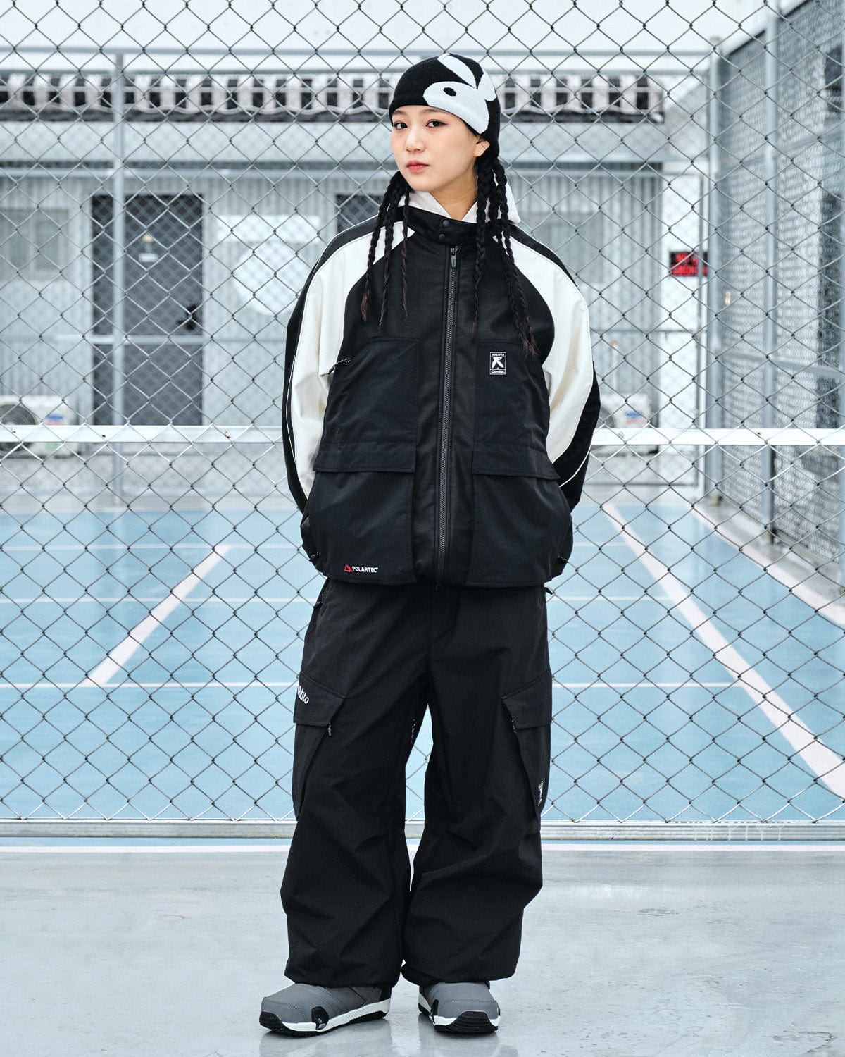 VERT (PLAYBOY X DIMITO) BIG PANTS BLACK (Wide Fit)