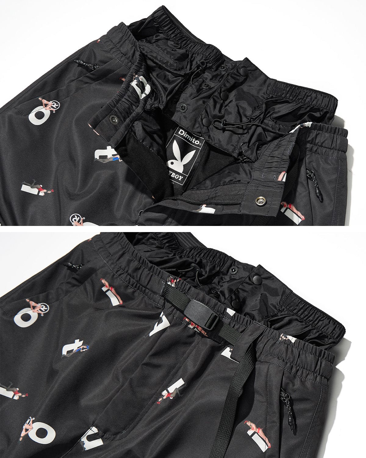 VERT (PLAYBOY X DIMITO) BIG PANTS P CHARCOAL (Wide Fit)