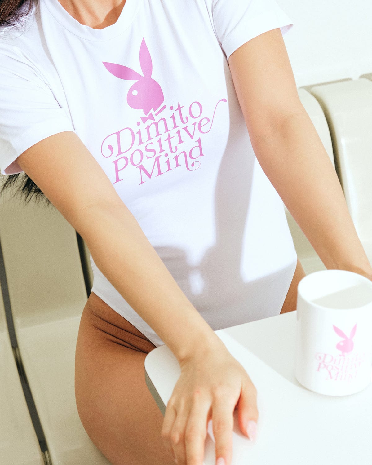 VERT (PLAYBOY X DIMITO) BODYSUIT WHITE