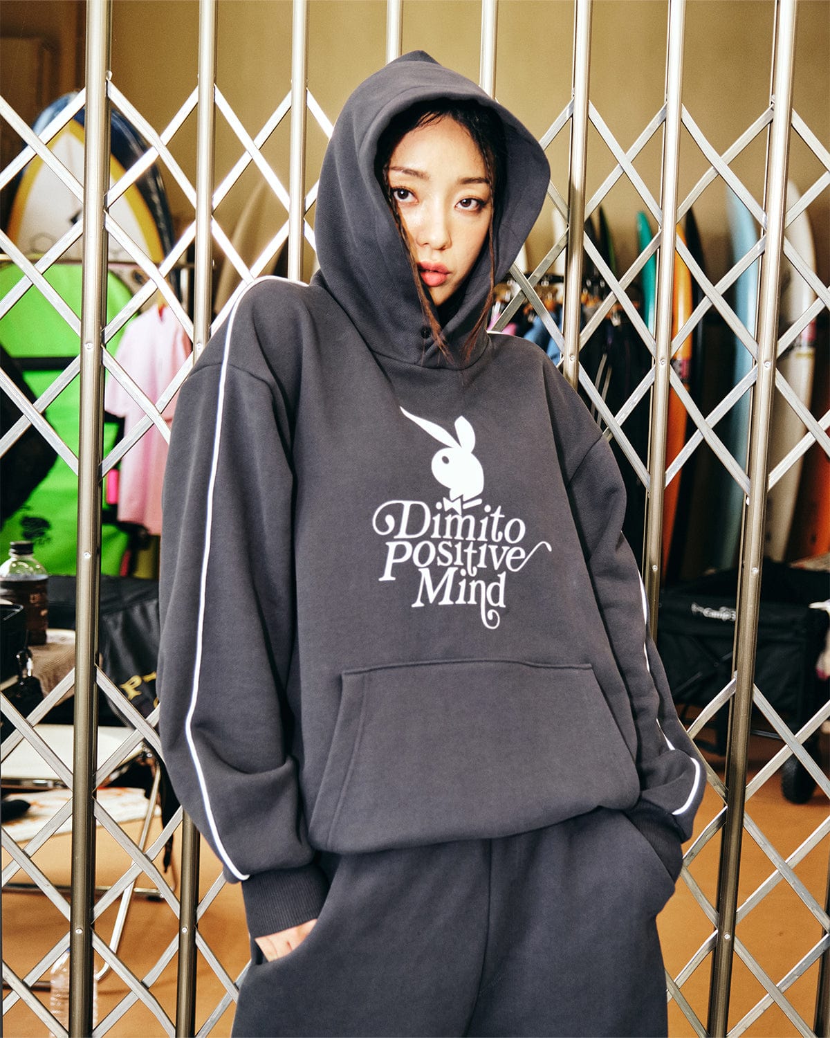 VERT (PLAYBOY X DIMITO) HOODIE CHARCOAL