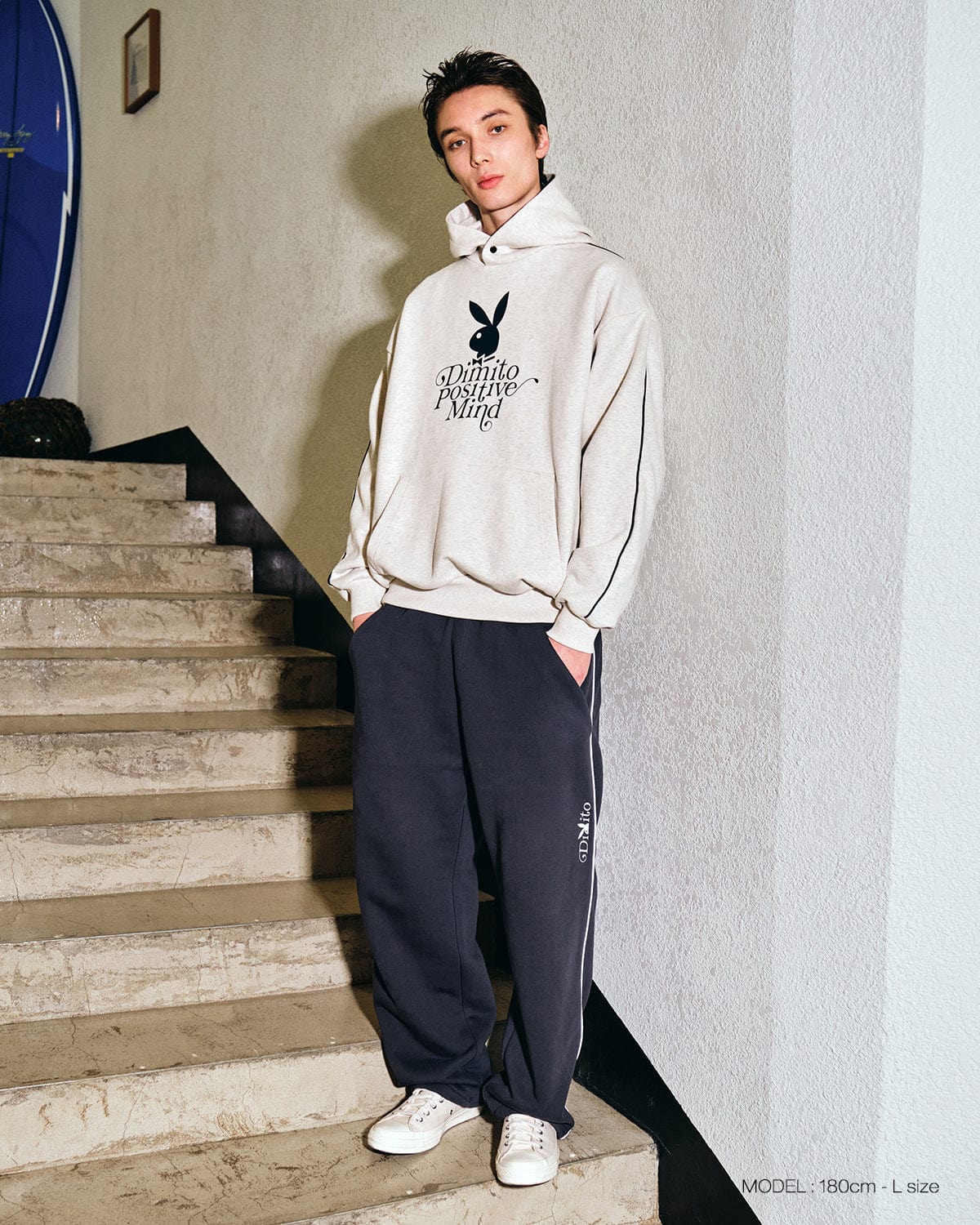 VERT (PLAYBOY X DIMITO) HOODIE MEAL GREY