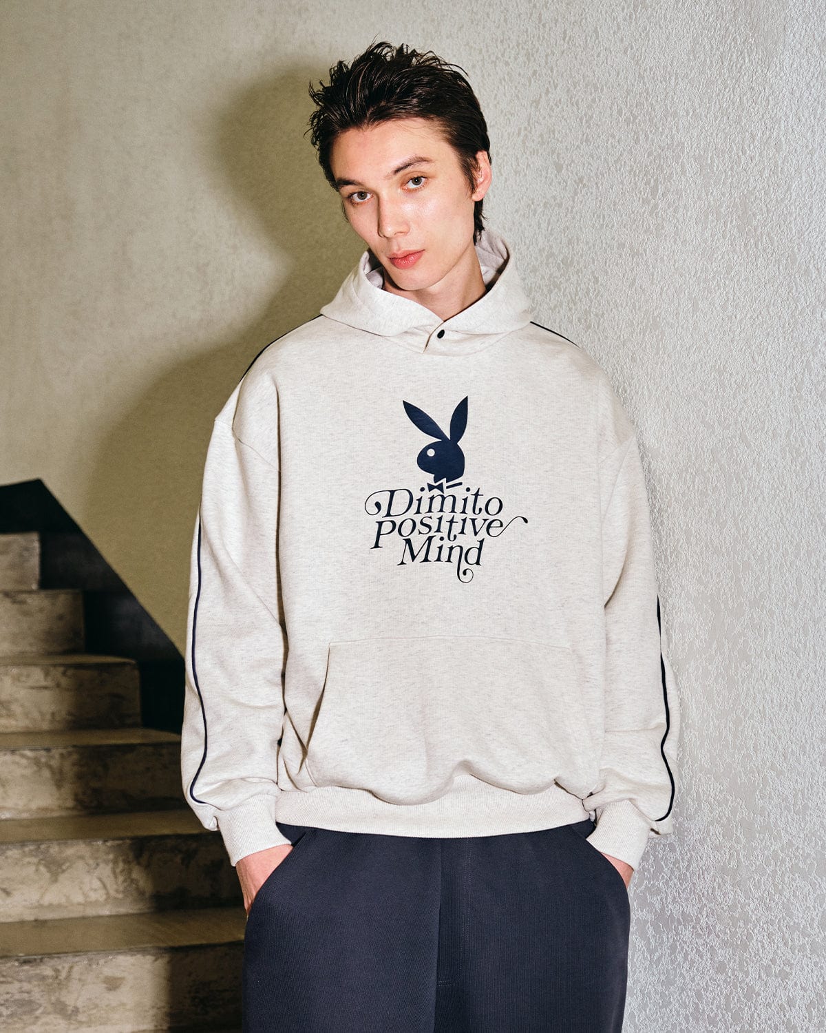 VERT (PLAYBOY X DIMITO) HOODIE MEAL GREY