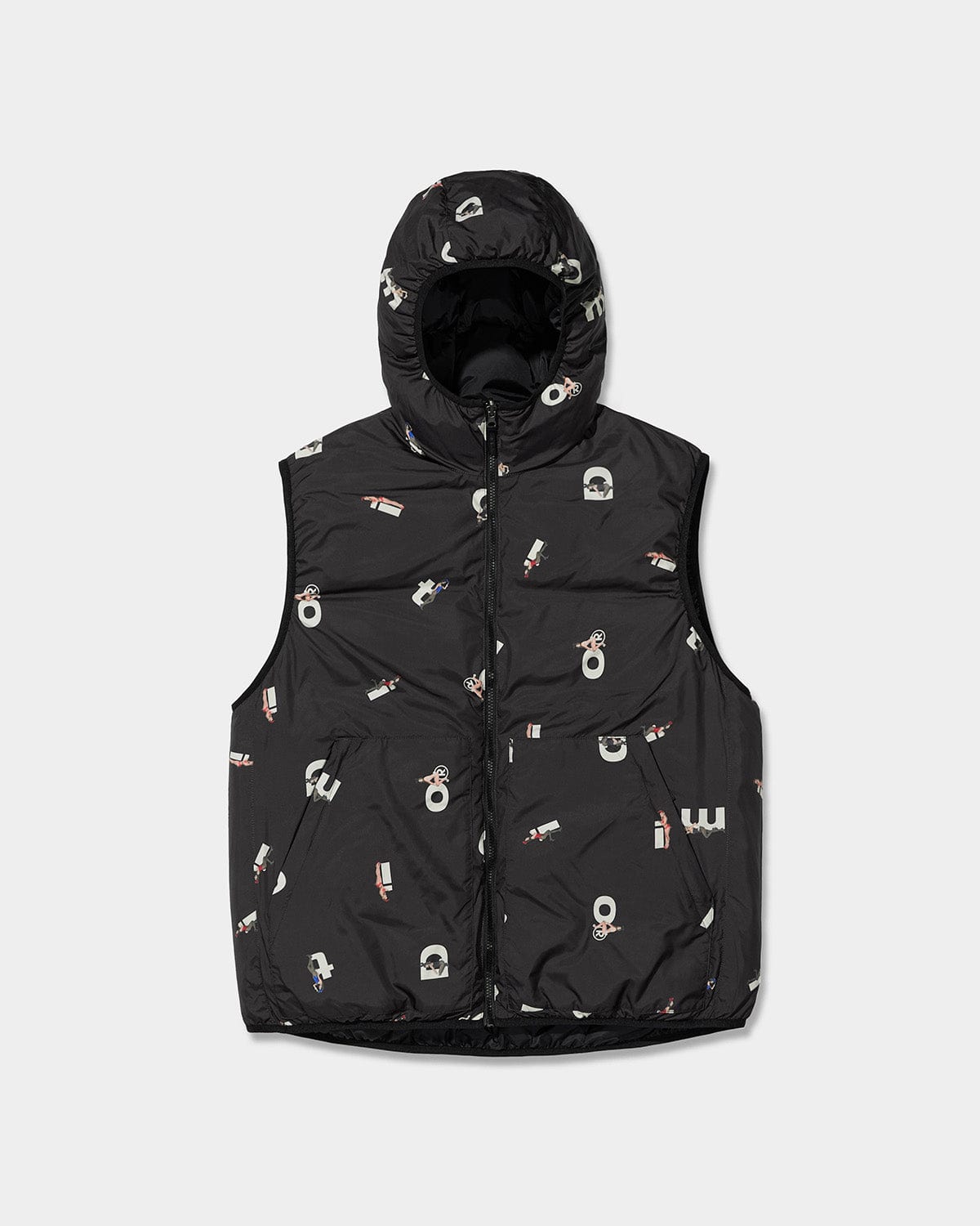 VERT (PLAYBOY X DIMITO) REVERSIBLE HD DOWN VEST BLACK