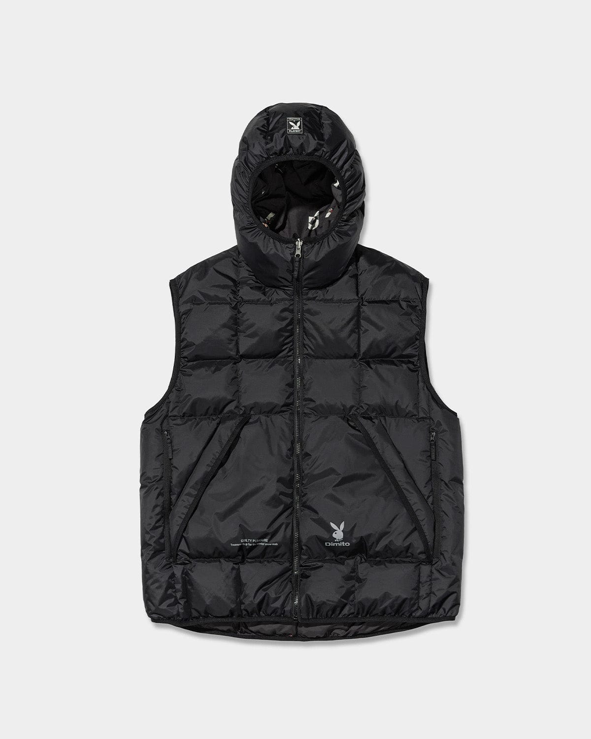 VERT (PLAYBOY X DIMITO) REVERSIBLE HD DOWN VEST BLACK