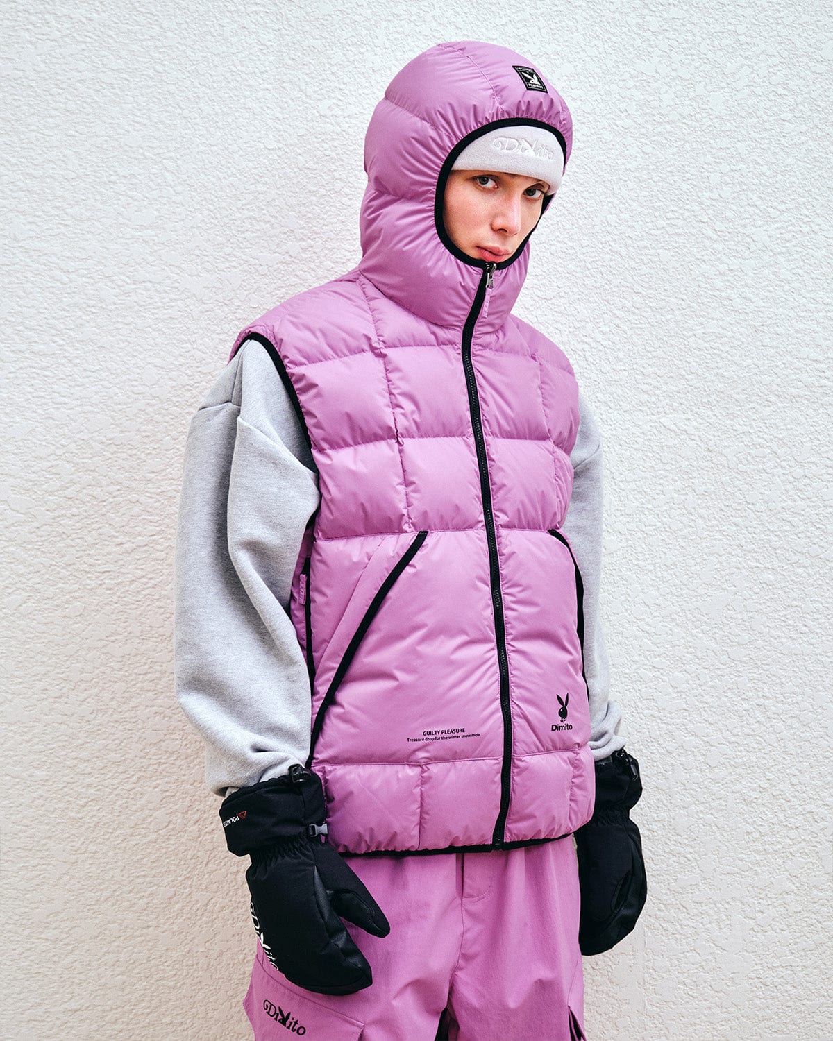 VERT (PLAYBOY X DIMITO) REVERSIBLE HD DOWN VEST TAFFY