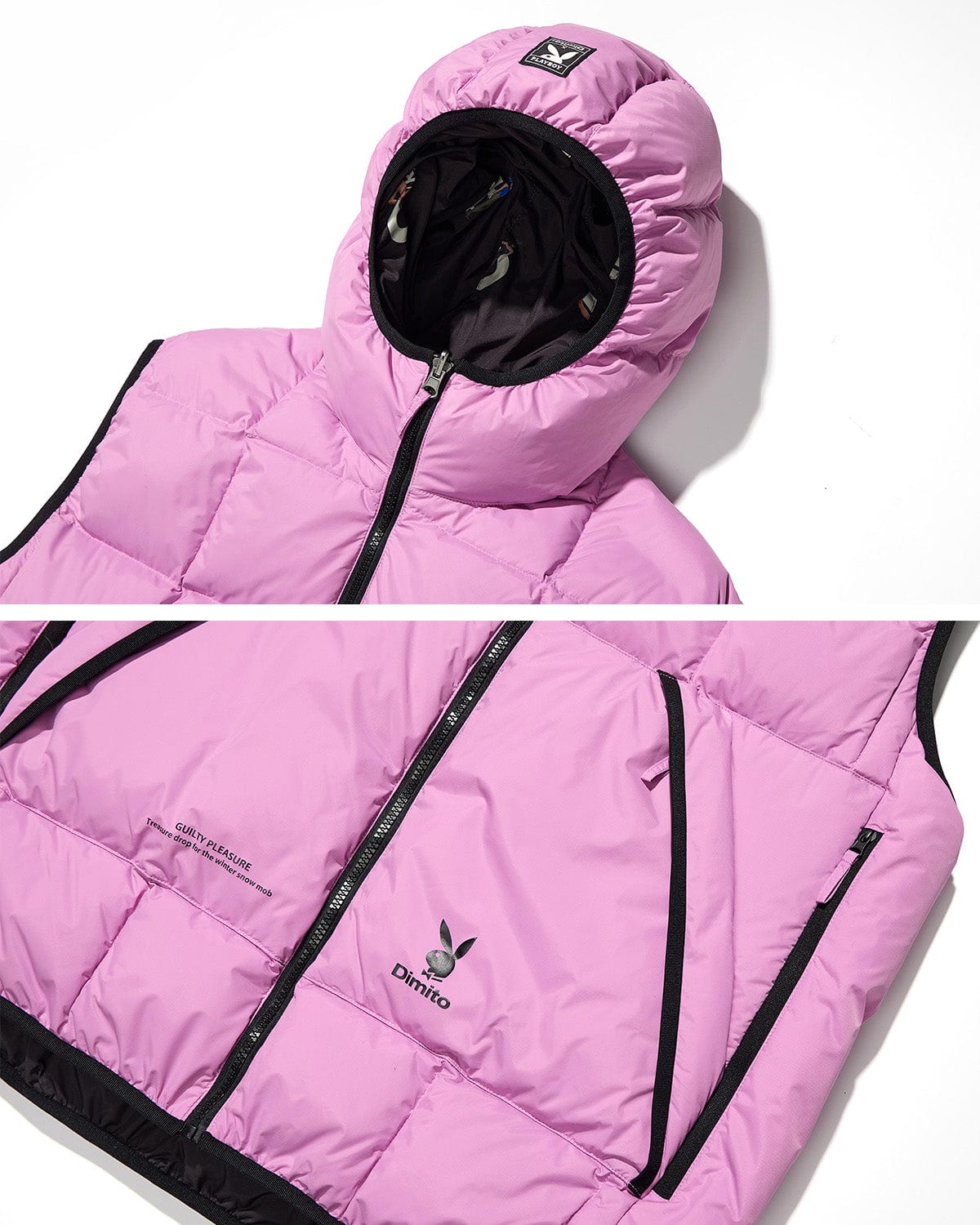 VERT (PLAYBOY X DIMITO) REVERSIBLE HD DOWN VEST TAFFY