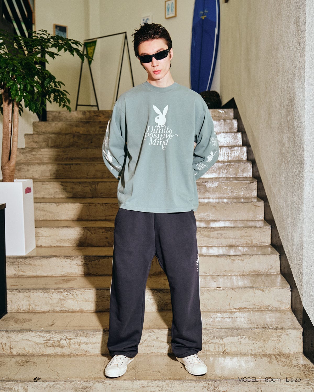 VERT (PLAYBOY X DIMITO) SWEATPANTS CHARCOAL