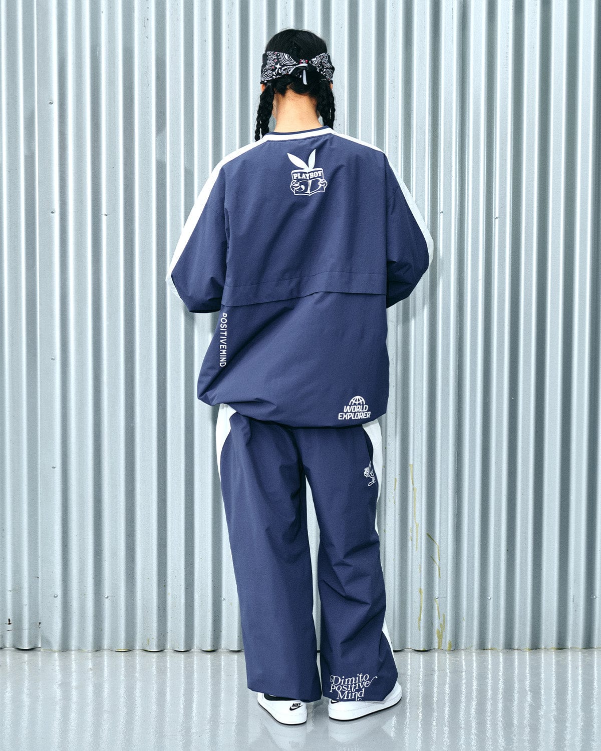 VERT (PLAYBOY X DIMITO) TEAM PANTS NAVY (Semi Wide Fit)