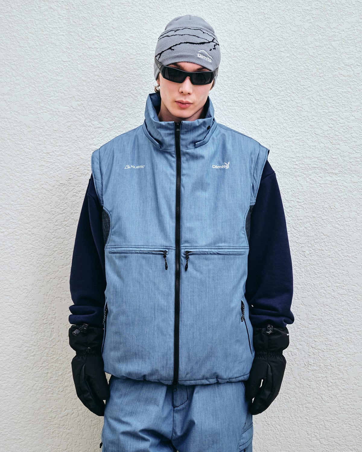 VERT POLARTEC (PLAYBOY X DIMITO) DETACHABLE JACKET BLUE DENIM