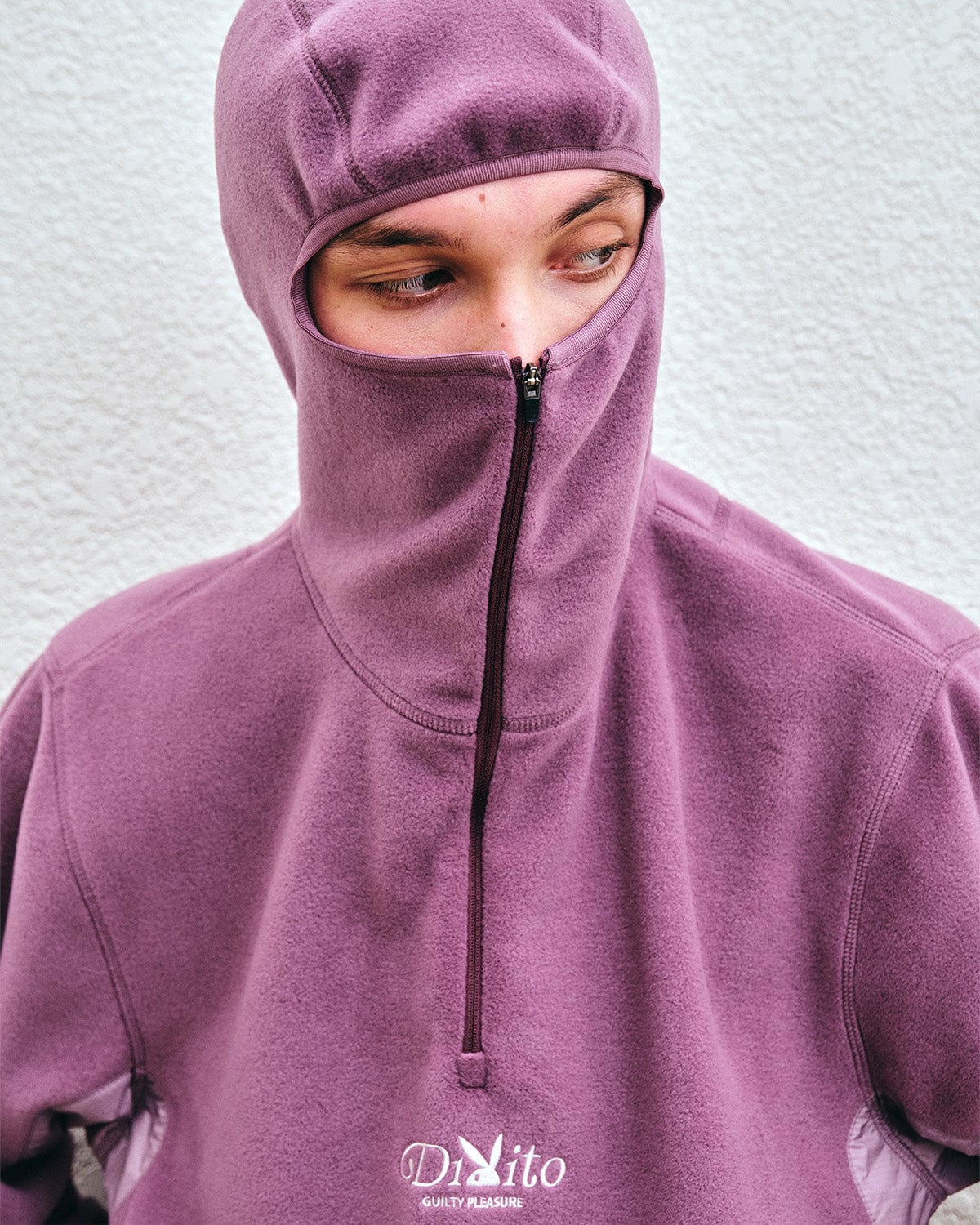 VERT POLARTEC (PLAYBOY X DIMITO) FLEECE HALF ZIP HOODIE PURPLE ASH