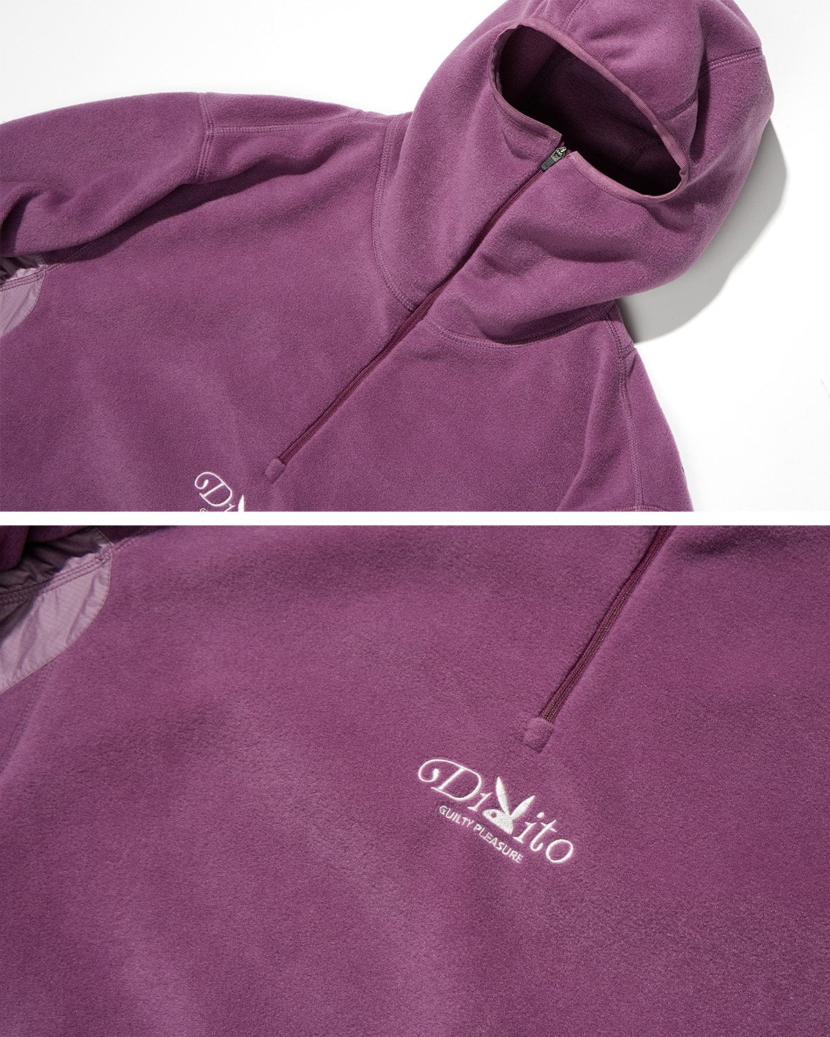 VERT POLARTEC (PLAYBOY X DIMITO) FLEECE HALF ZIP HOODIE PURPLE ASH