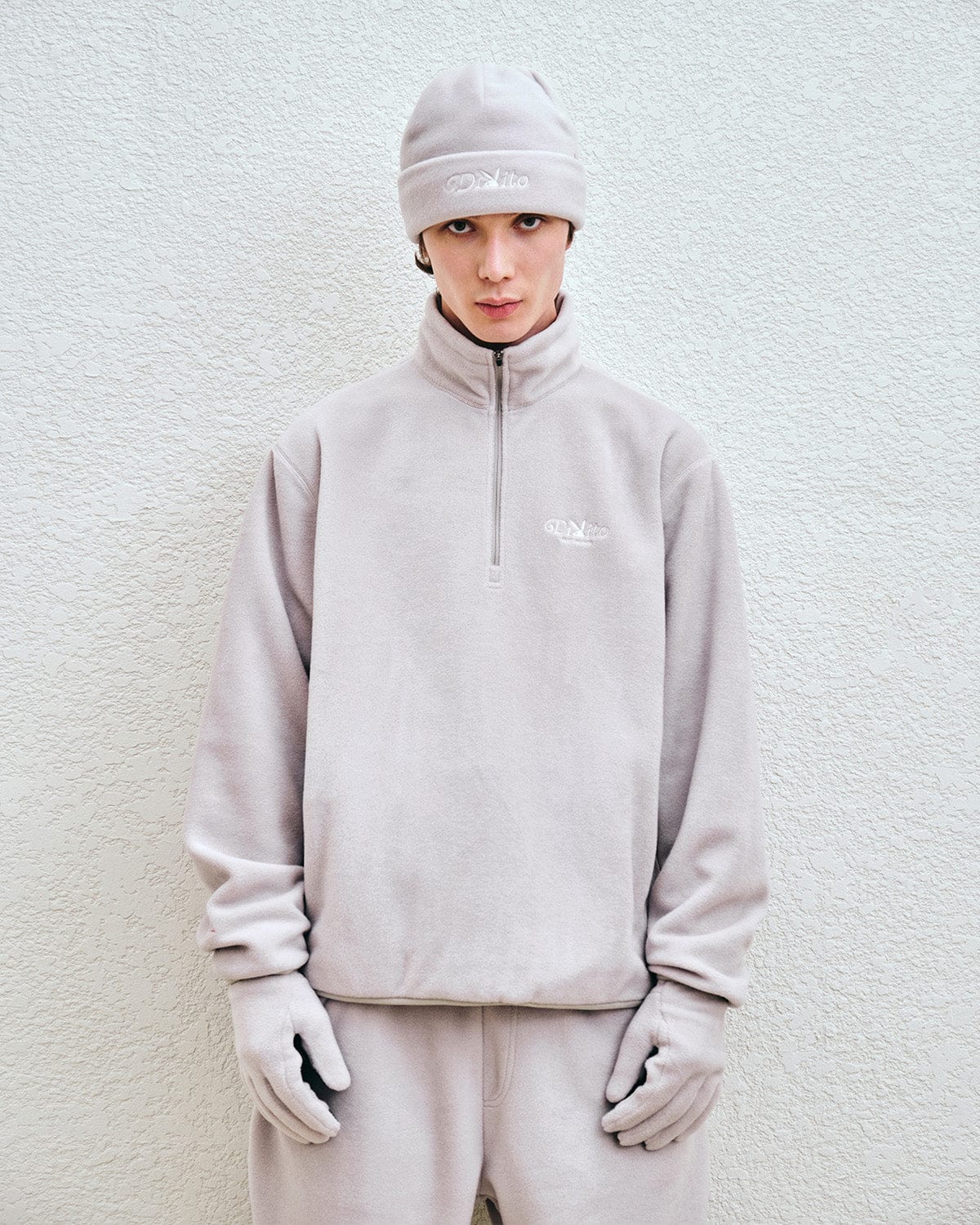 VERT POLARTEC (PLAYBOY X DIMITO) FLEECE HALF ZIP MOCK NECK OATMEAL