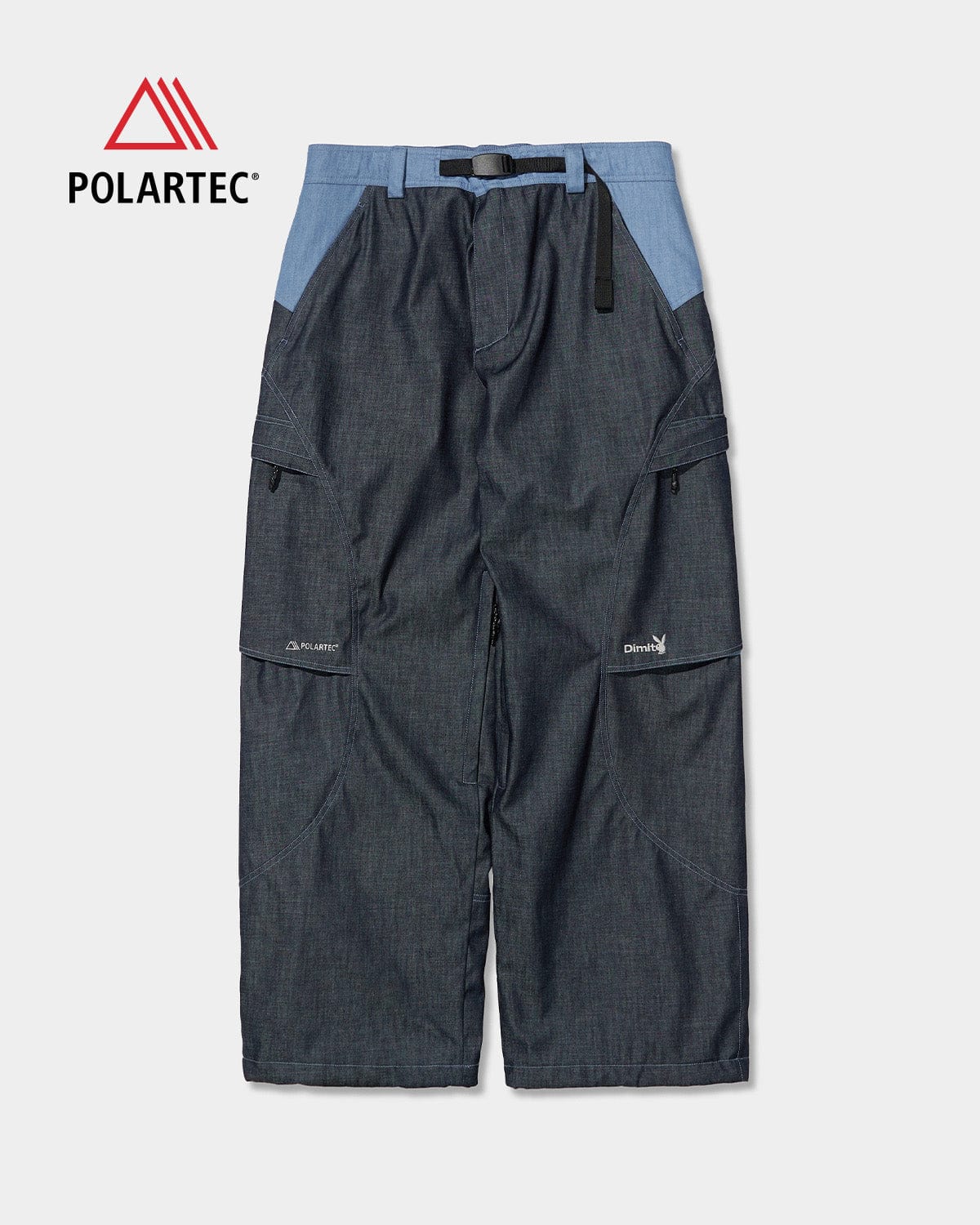 VERT POLARTEC (PLAYBOY X DIMITO) WAVE PANTS BLACK DENIM (Semi Wide Fit)