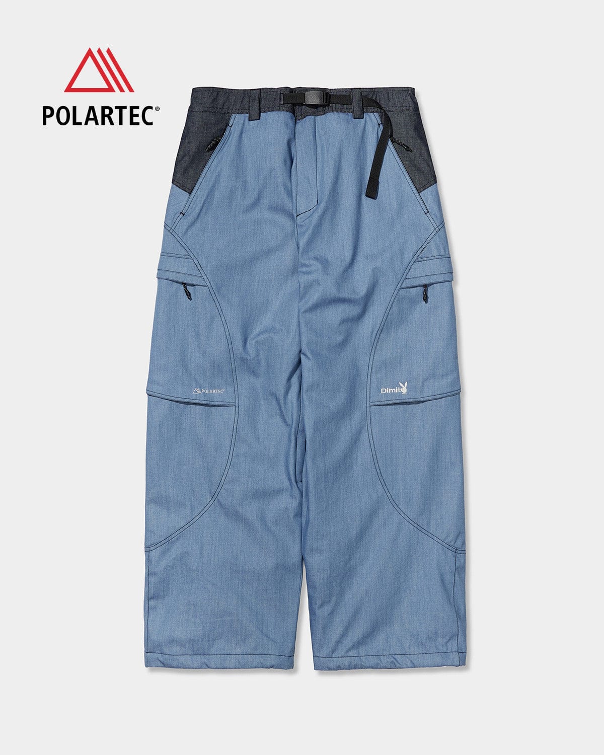 VERT POLARTEC (PLAYBOY X DIMITO) WAVE PANTS BLUE DENIM (Semi Wide Fit)