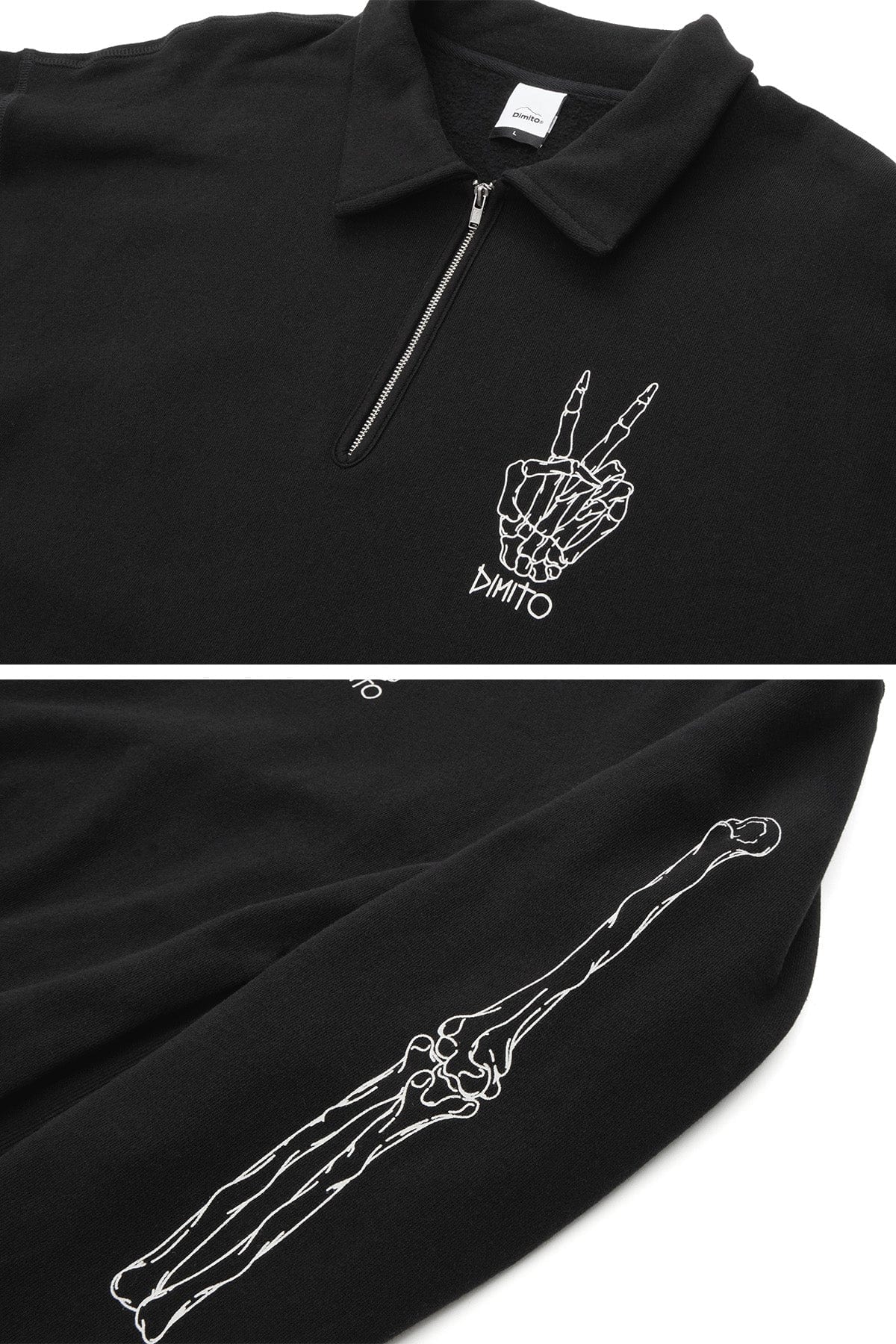 VERT POLO HALF ZIP SWEATSHIRT BLACK