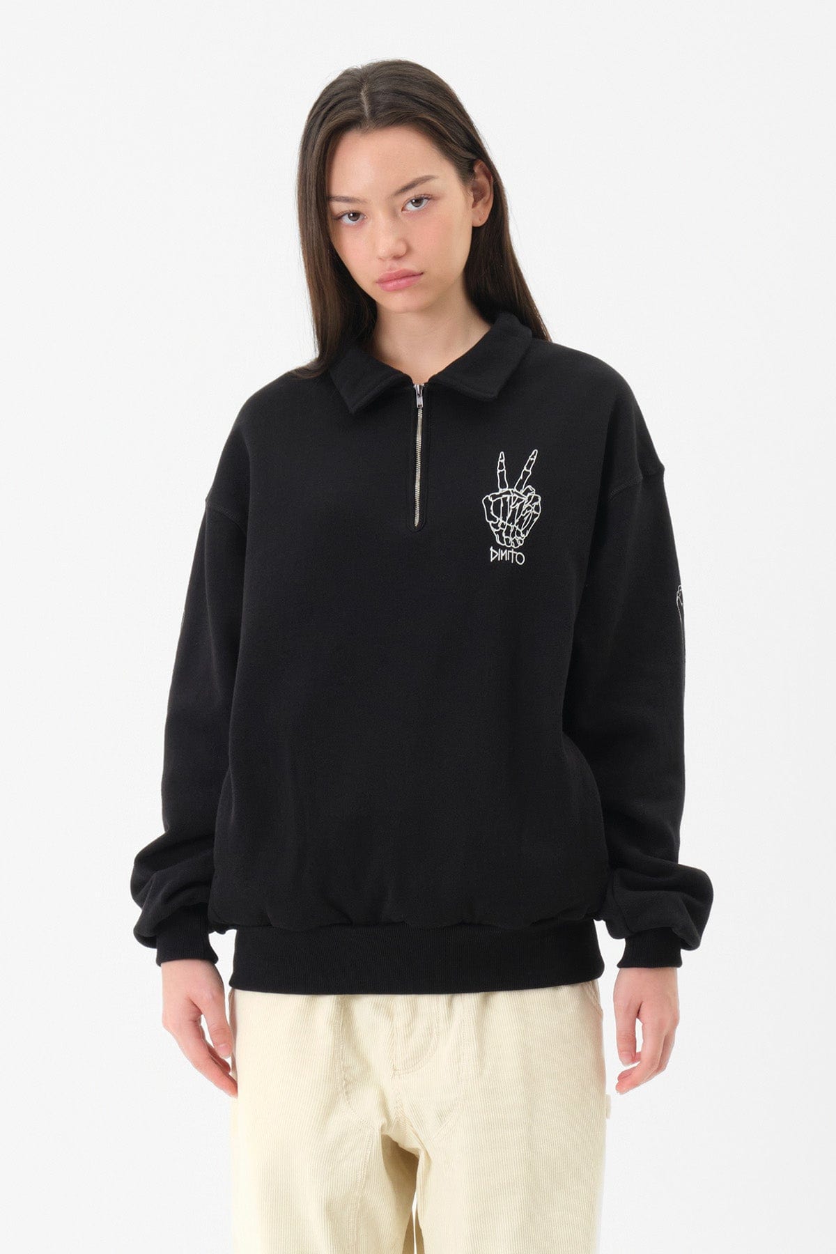 VERT POLO HALF ZIP SWEATSHIRT BLACK