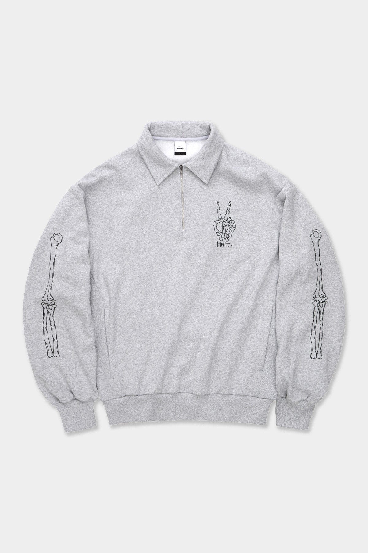 VERT POLO HALF ZIP SWEATSHIRT HEATHER GREY