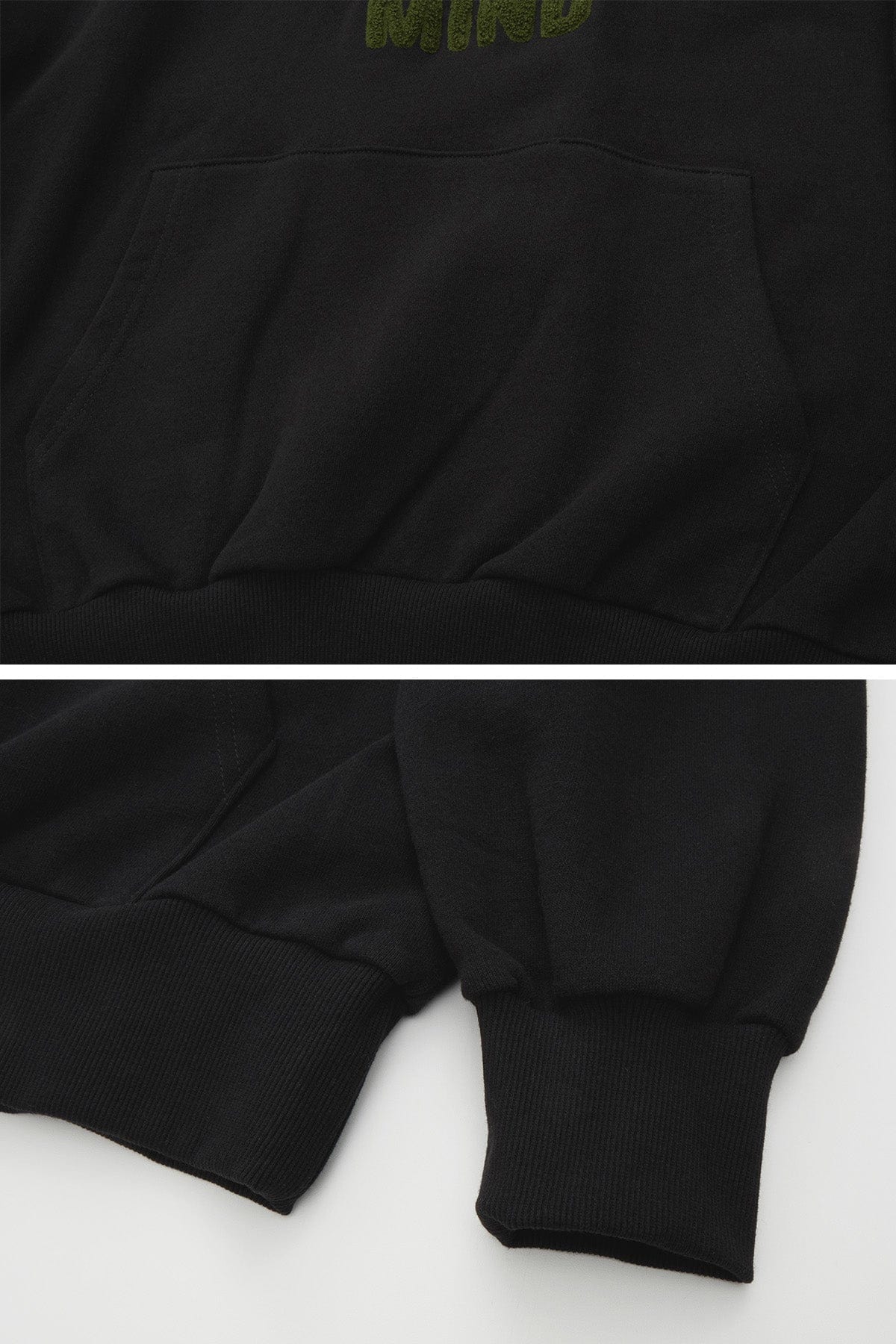 VERT POM HOODIE BLACK