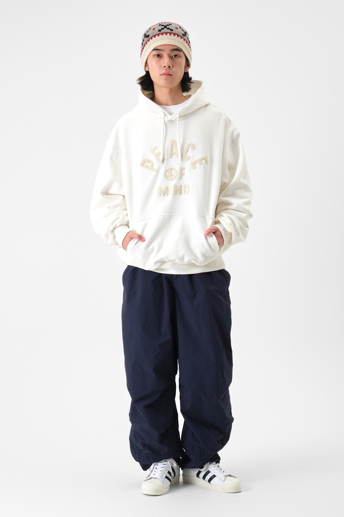 VERT POM HOODIE WHITE