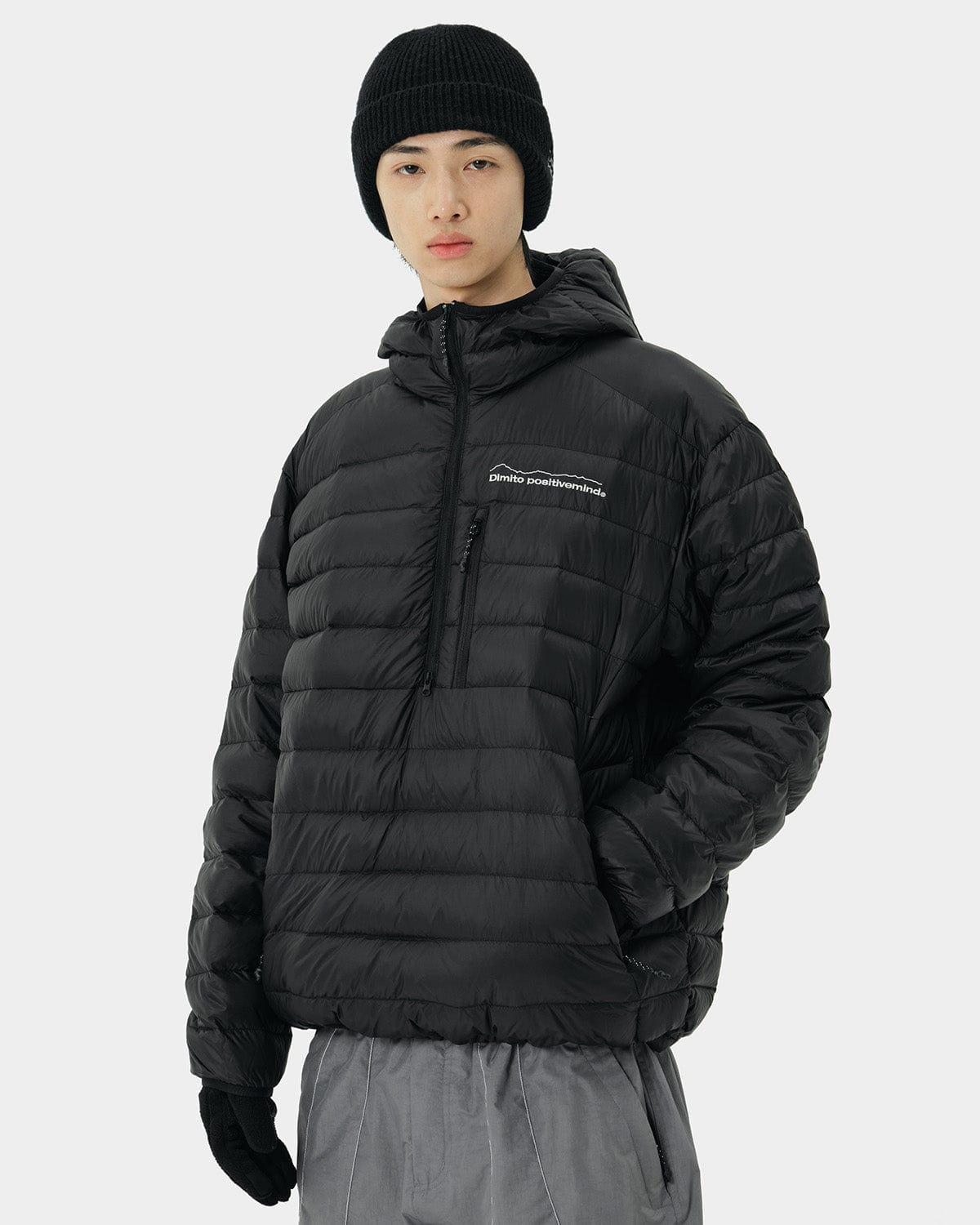 VERT PULLOVER LIGHT DOWN JACKET BLACK