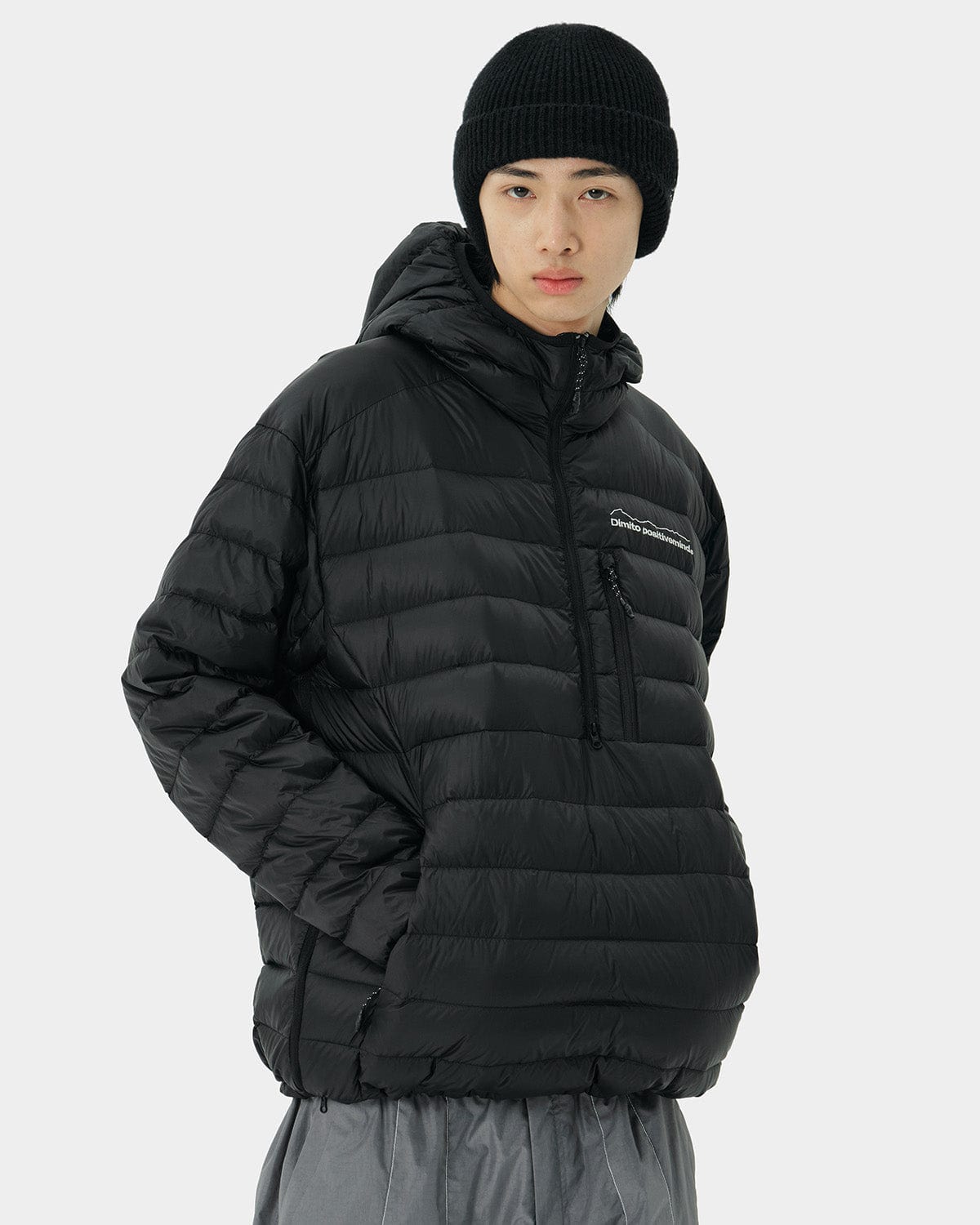 VERT PULLOVER LIGHT DOWN JACKET BLACK