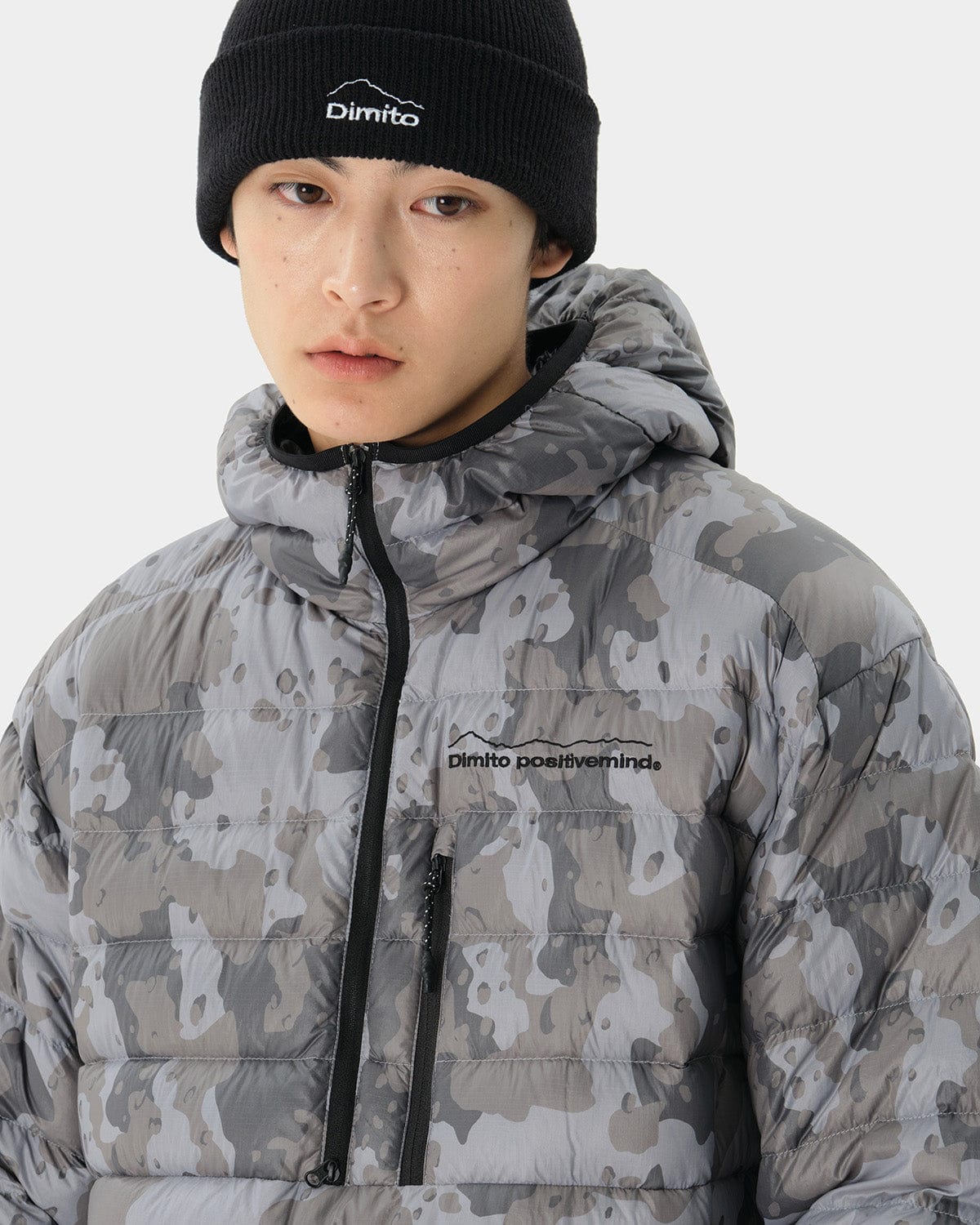 VERT PULLOVER LIGHT DOWN JACKET DOT CAMO GREY