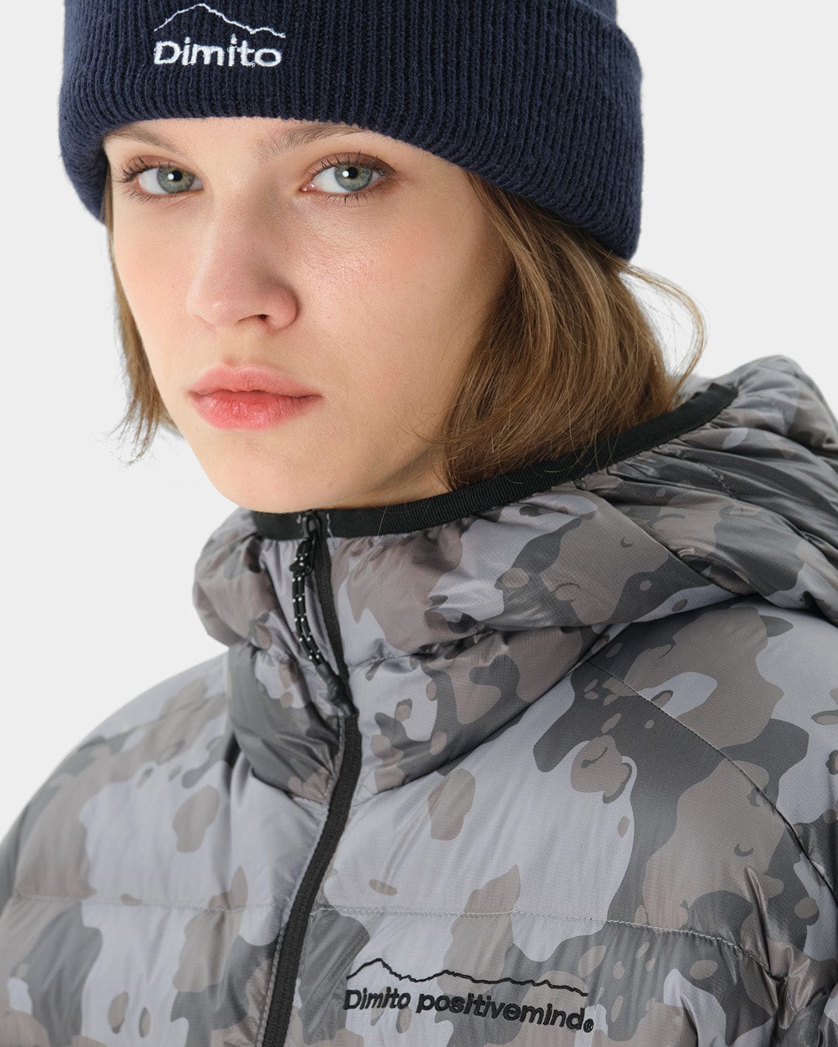 VERT PULLOVER LIGHT DOWN JACKET DOT CAMO GREY