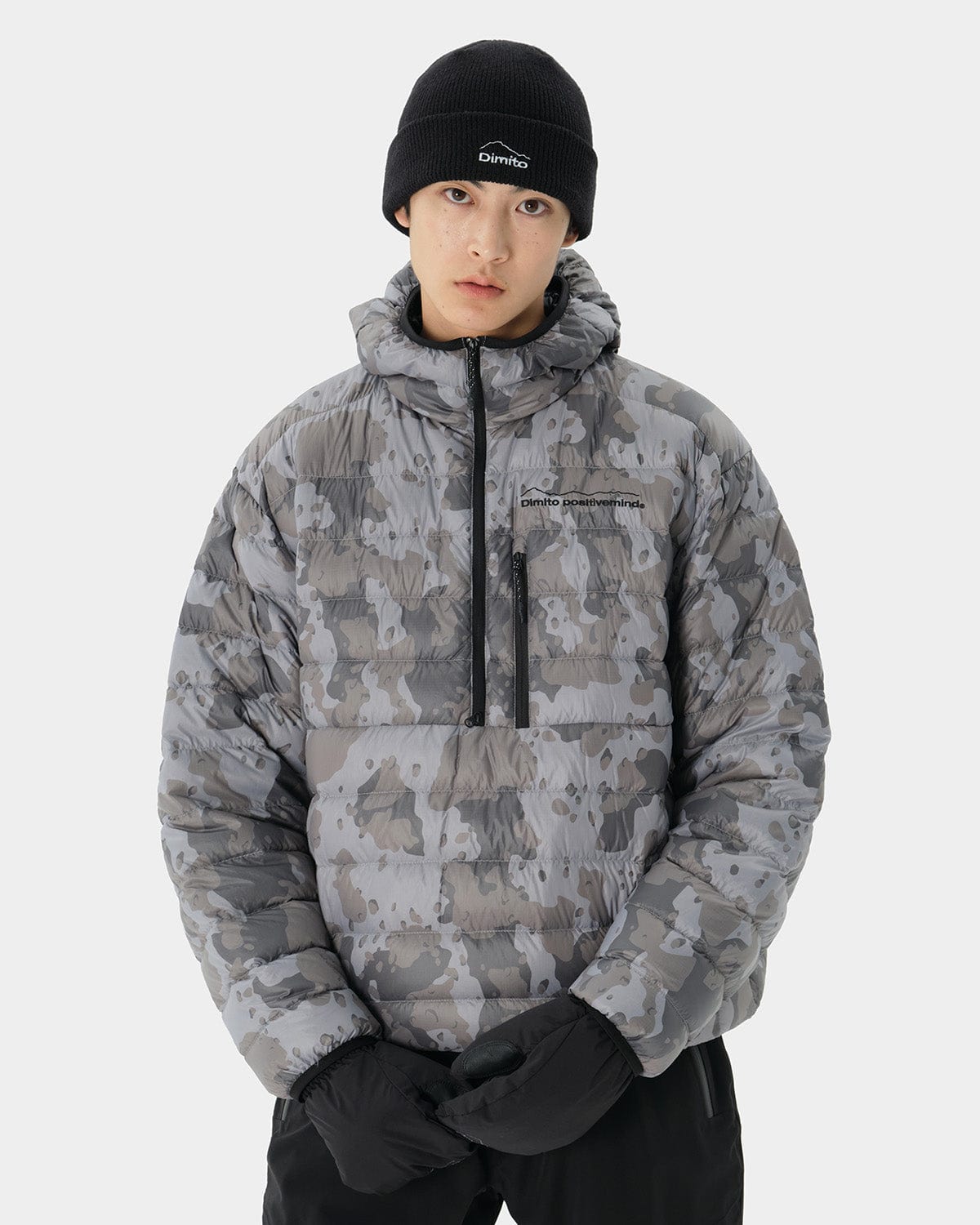 VERT PULLOVER LIGHT DOWN JACKET DOT CAMO GREY