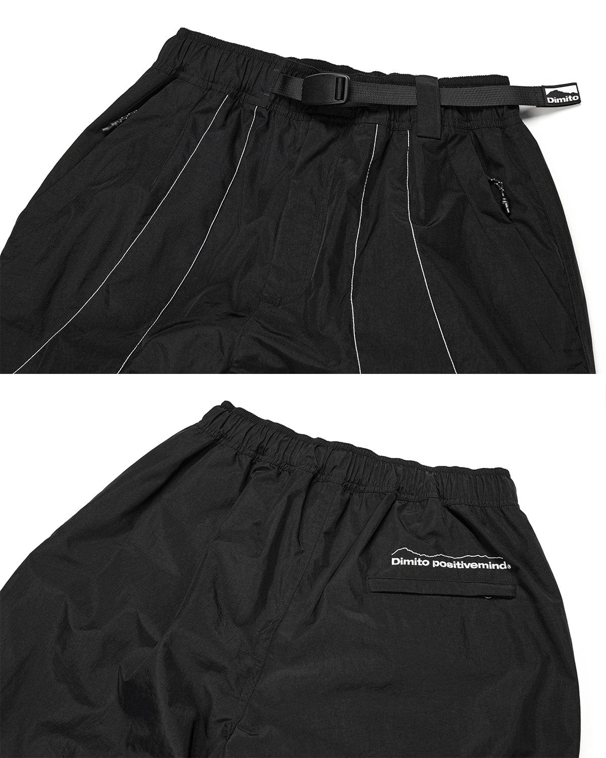 VERT RUNNER LINE PANTS BLACK (Semi Wide Fit)