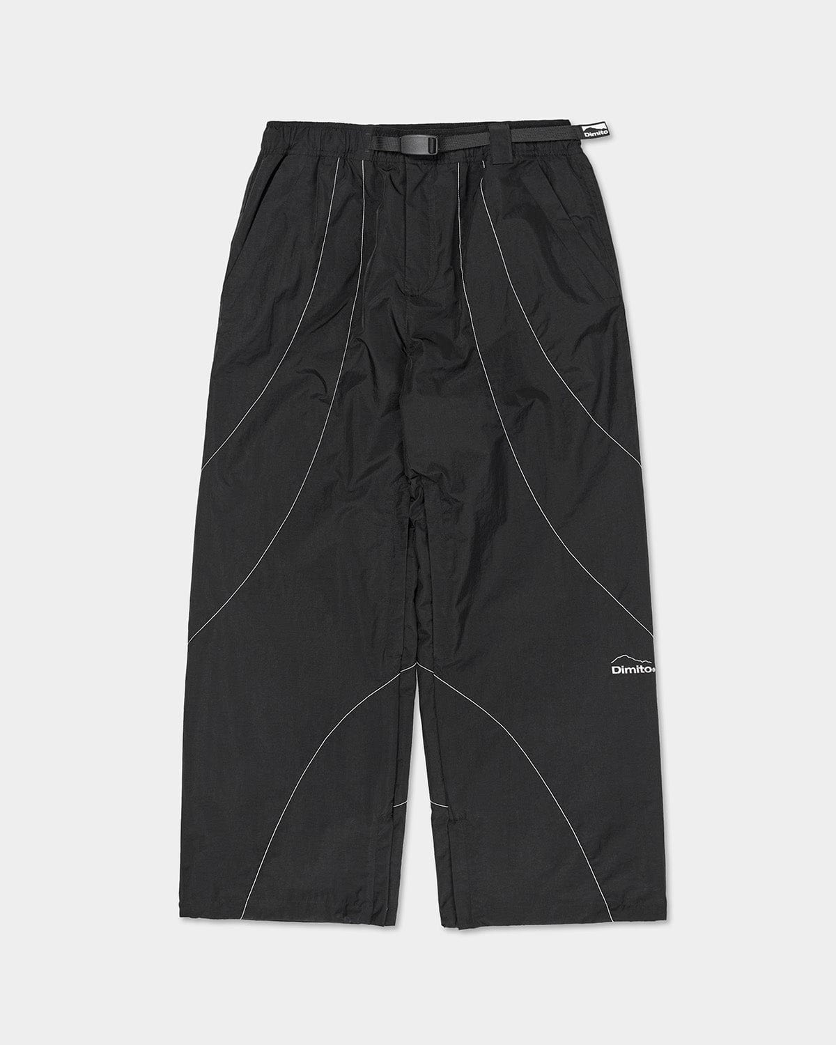 VERT RUNNER LINE PANTS BLACK (Semi Wide Fit)