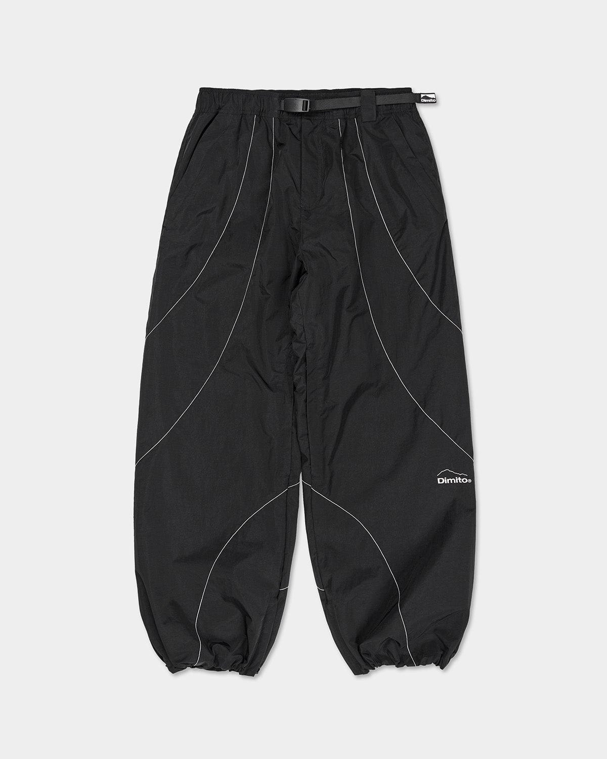 VERT RUNNER LINE PANTS BLACK (Semi Wide Fit)