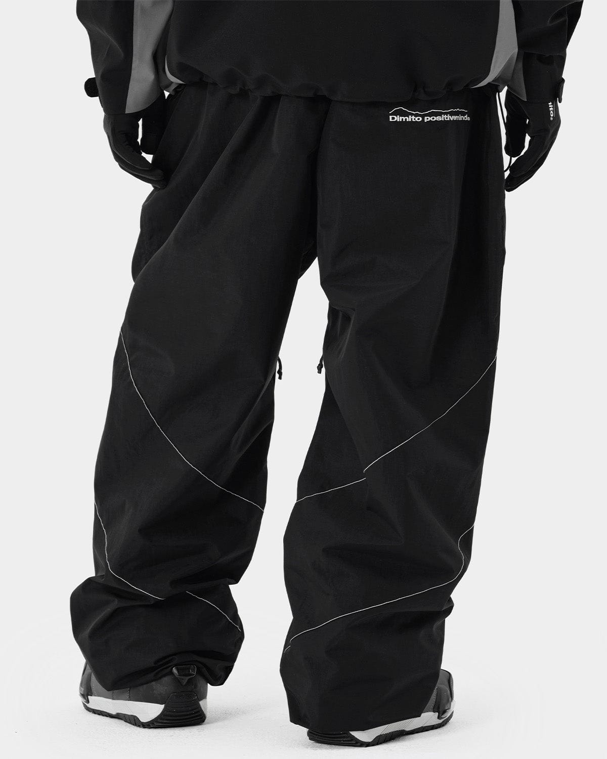 VERT RUNNER LINE PANTS BLACK (Semi Wide Fit)