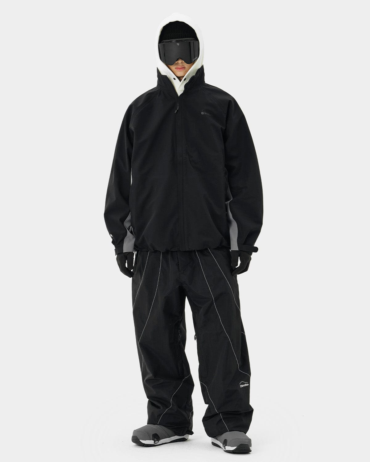 VERT RUNNER LINE PANTS BLACK (Semi Wide Fit)