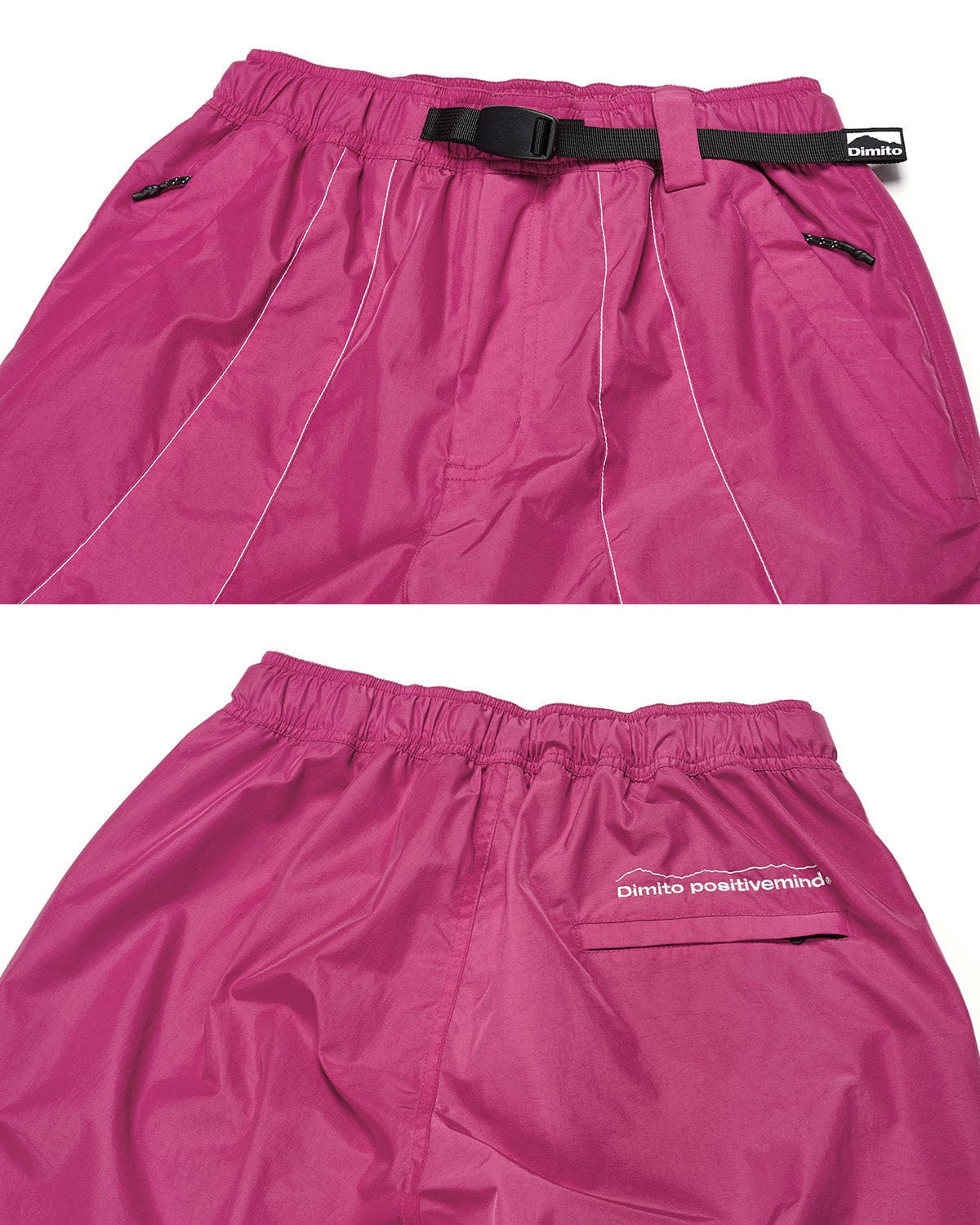 VERT RUNNER LINE PANTS CHERRY (Semi Wide Fit)