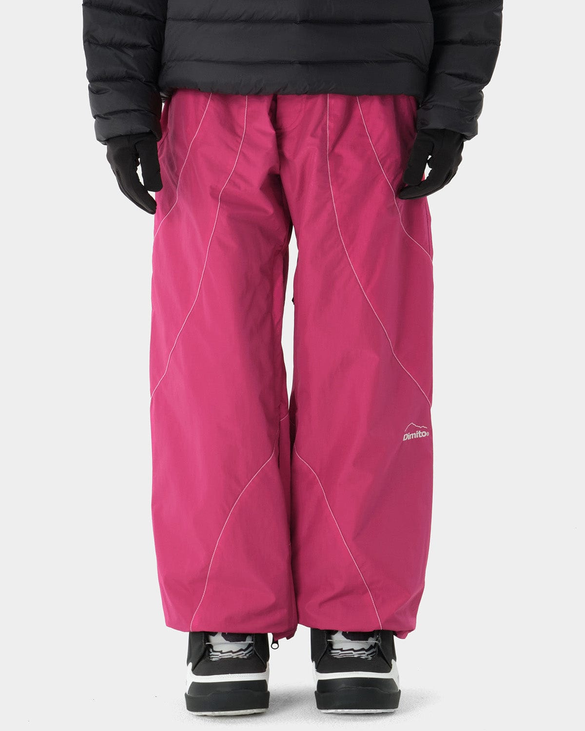 VERT RUNNER LINE PANTS CHERRY (Semi Wide Fit)