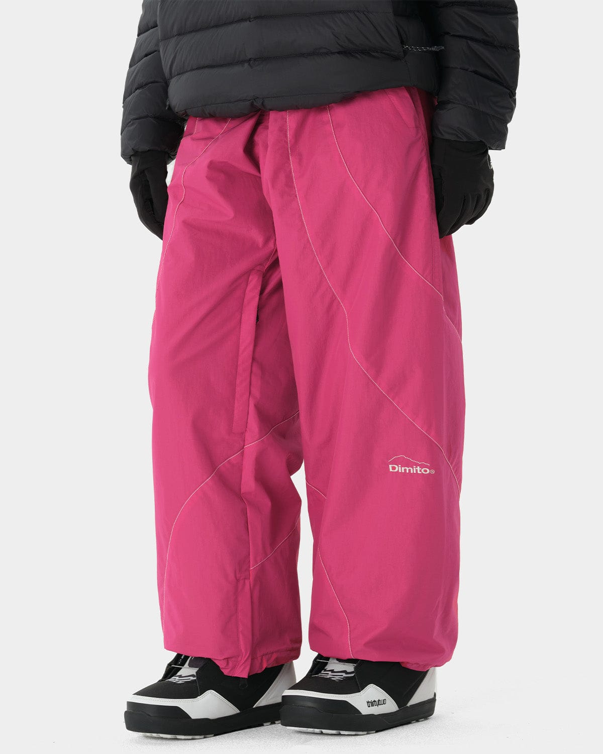 VERT RUNNER LINE PANTS CHERRY (Semi Wide Fit)