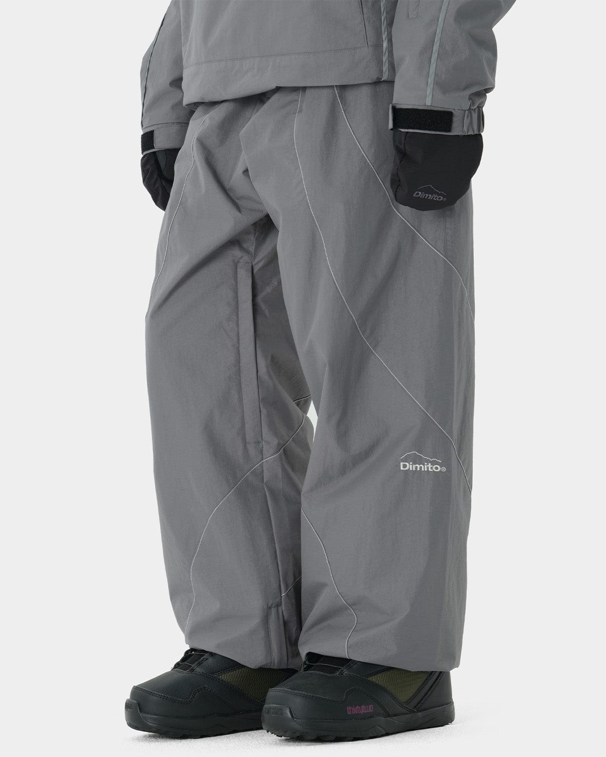 VERT RUNNER LINE PANTS STEEL GREY (Semi Wide Fit)