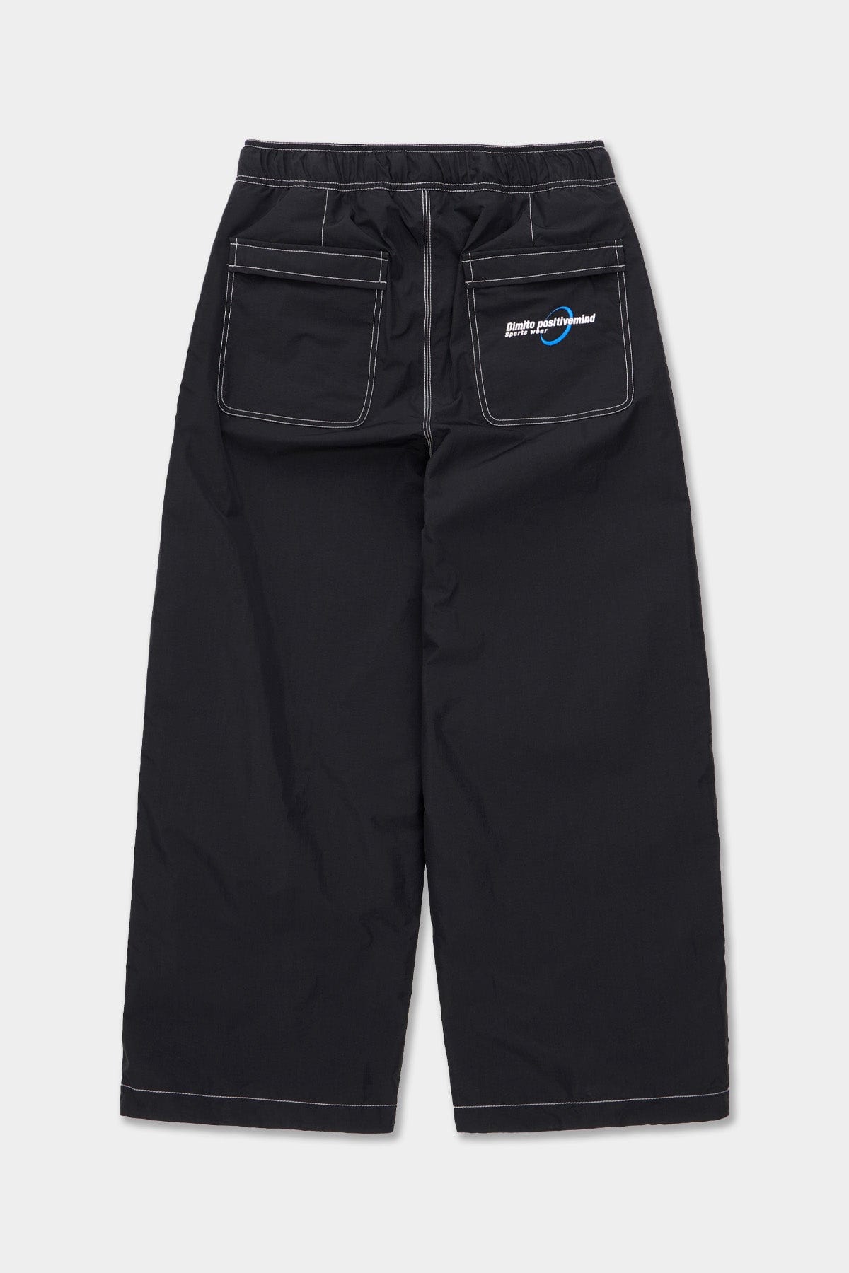 VERT STITCHED BIG PANTS BLACK (Wide Fit)