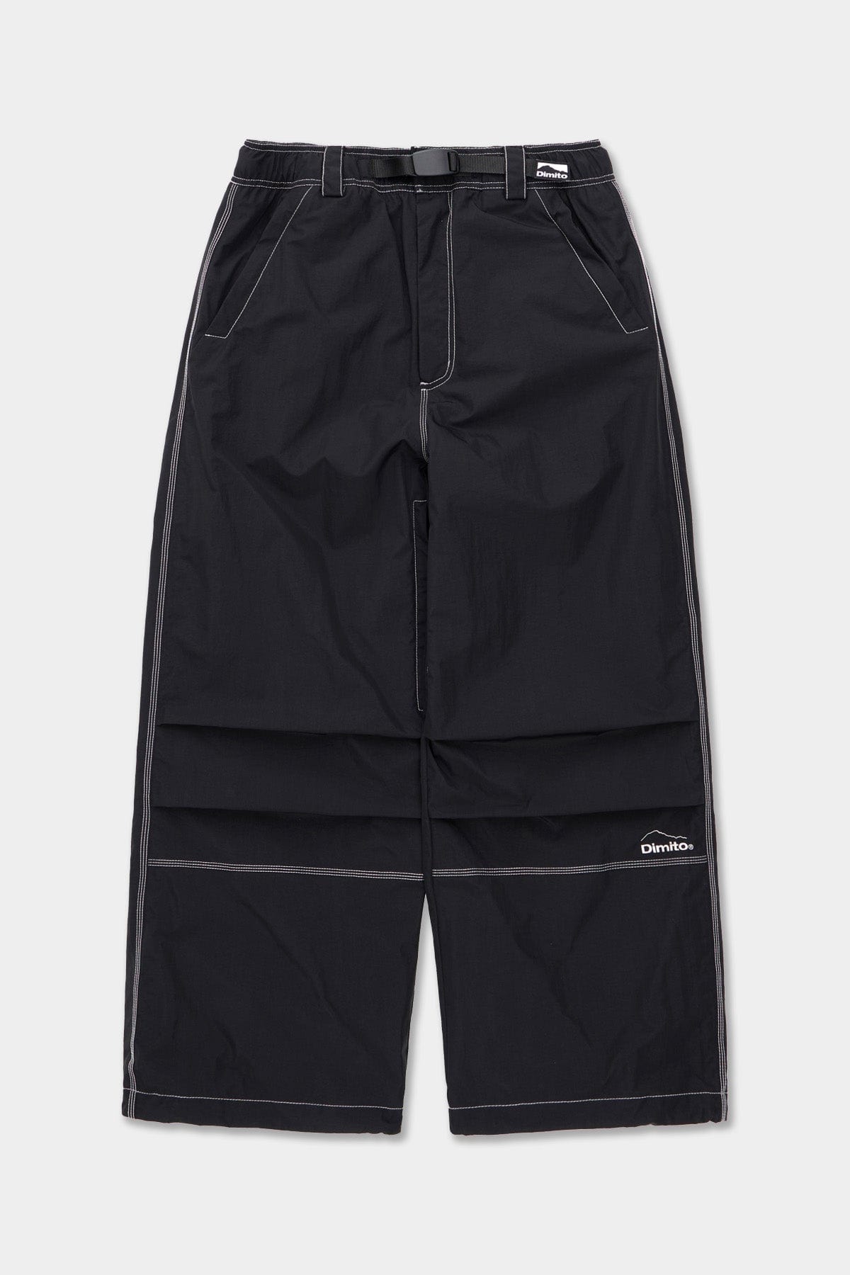 VERT STITCHED BIG PANTS BLACK (Wide Fit)