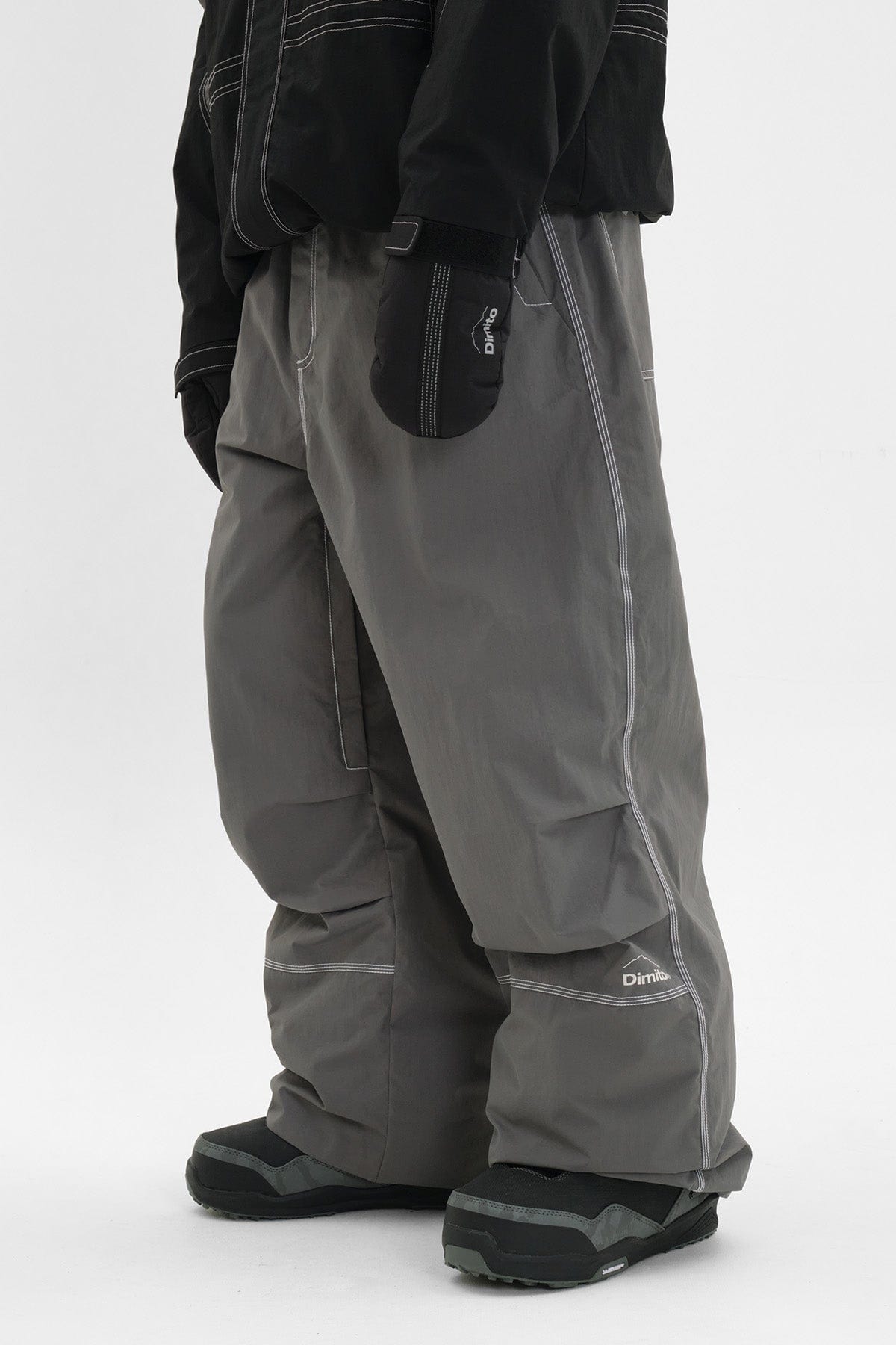 VERT STITCHED BIG PANTS COOL GREY