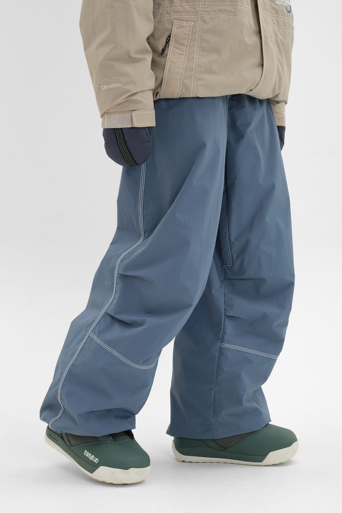 VERT STITCHED BIG PANTS DEEP BLUE