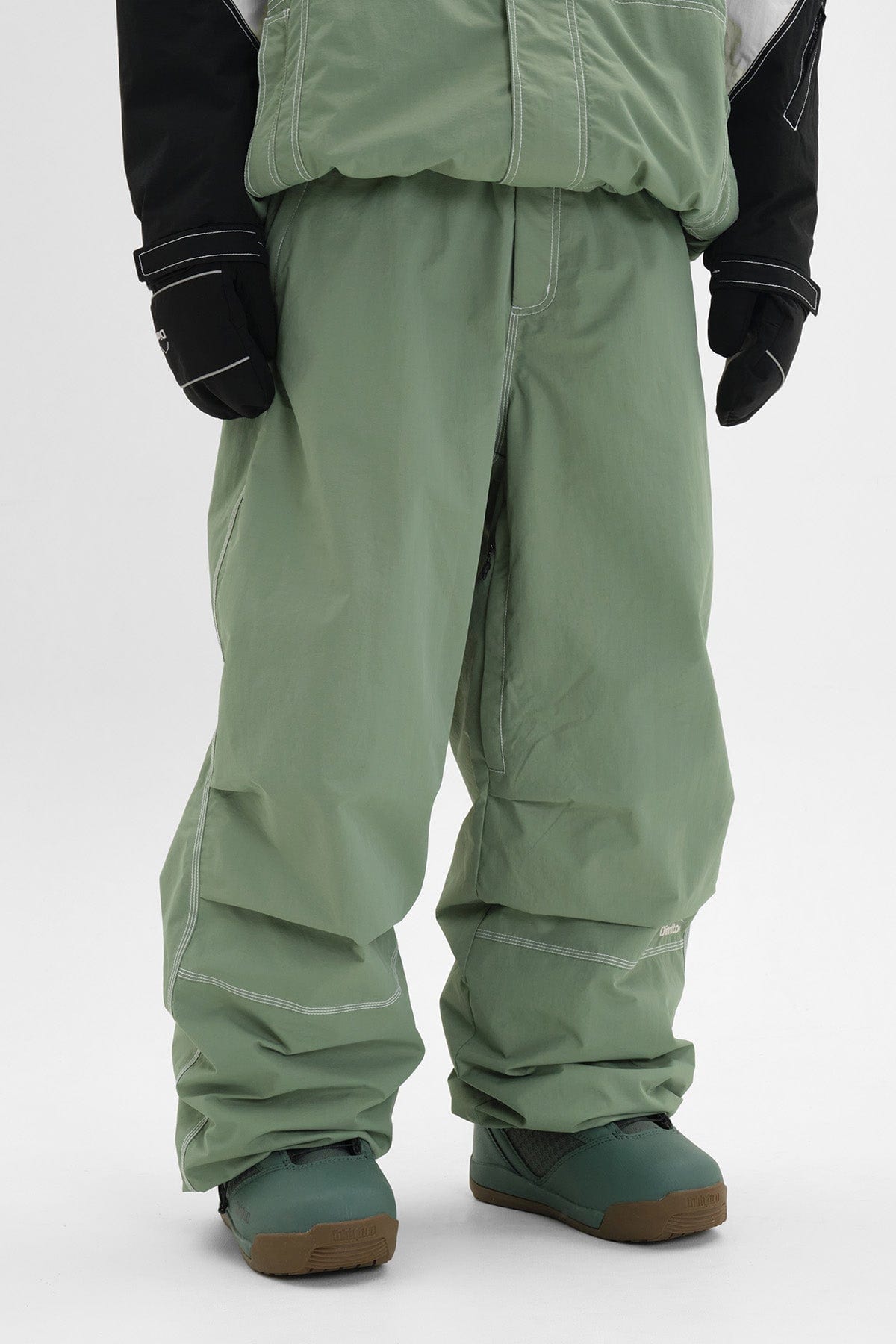 VERT STITCHED BIG PANTS SAGE GREEN