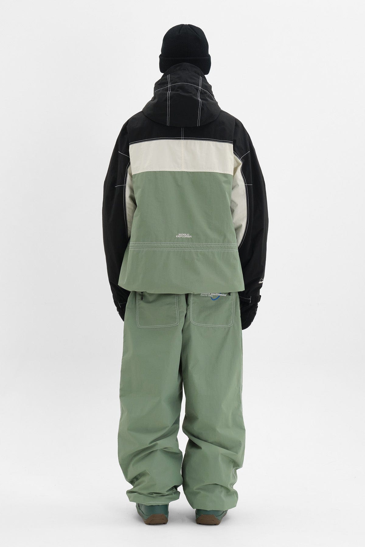 VERT STITCHED BIG PANTS SAGE GREEN