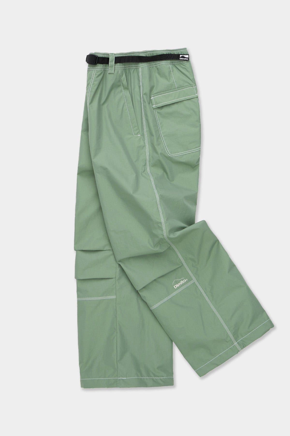 VERT STITCHED BIG PANTS SAGE GREEN (Wide Fit)