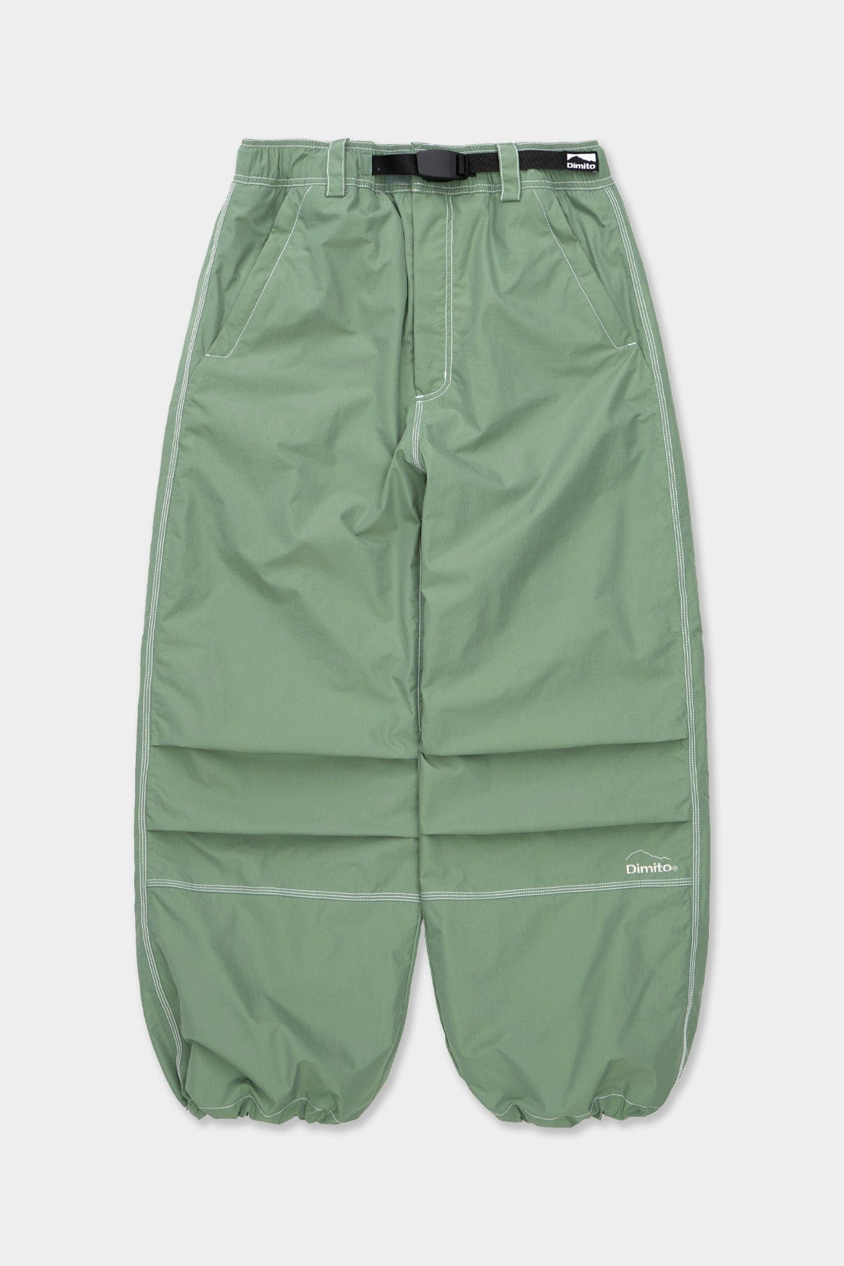 VERT STITCHED BIG PANTS SAGE GREEN (Wide Fit)