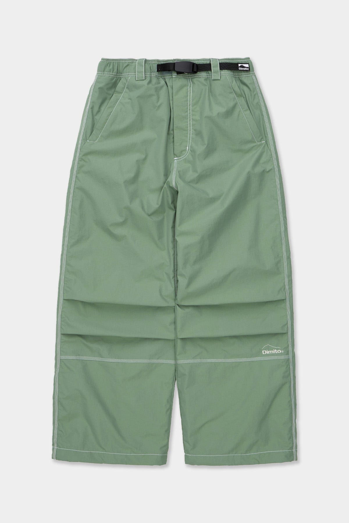 VERT STITCHED BIG PANTS SAGE GREEN (Wide Fit)