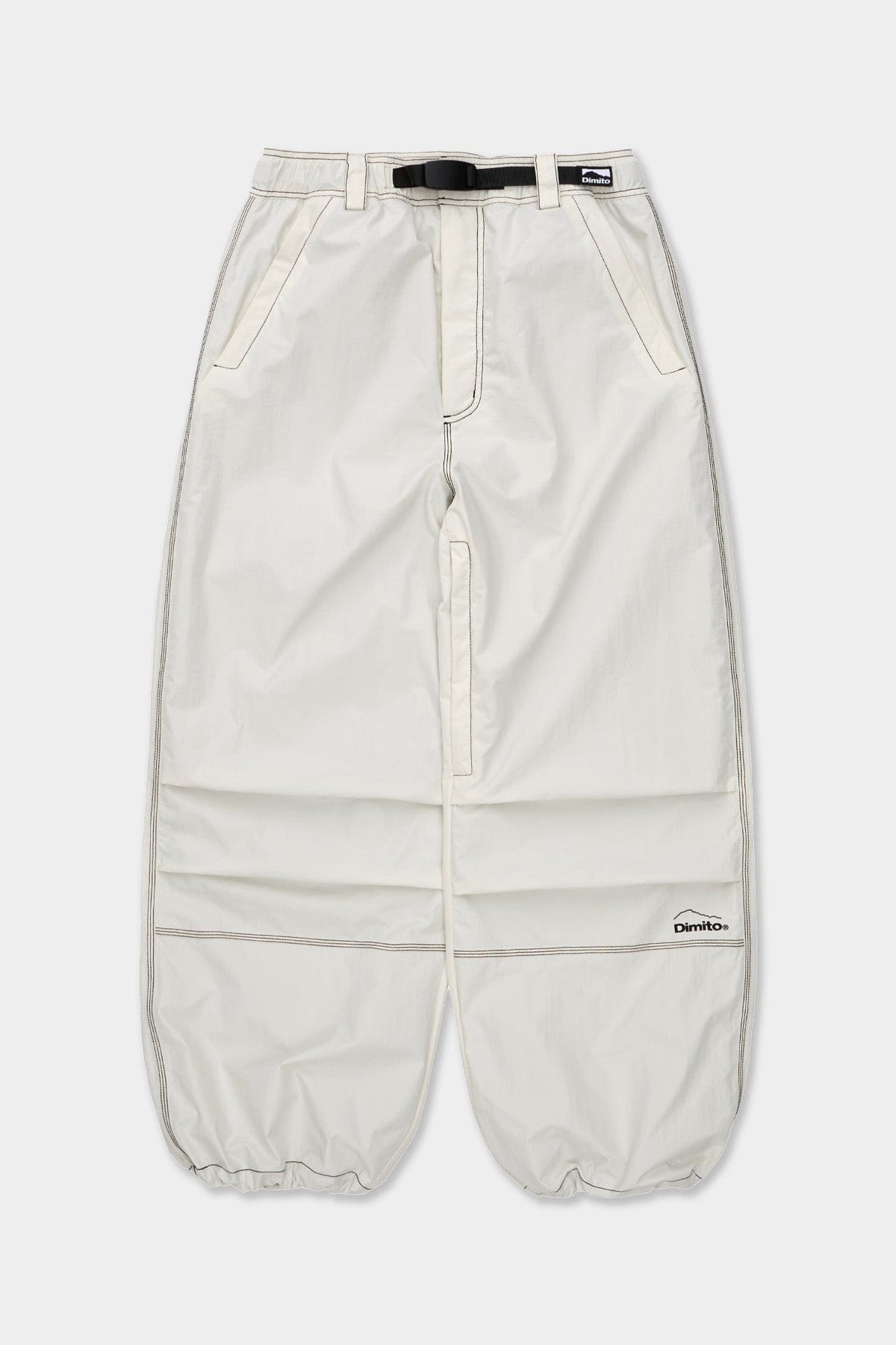 VERT STITCHED BIG PANTS WHITE (Wide Fit)