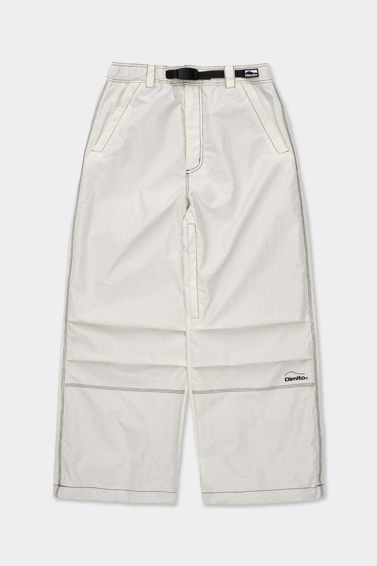 VERT STITCHED BIG PANTS WHITE (Wide Fit)