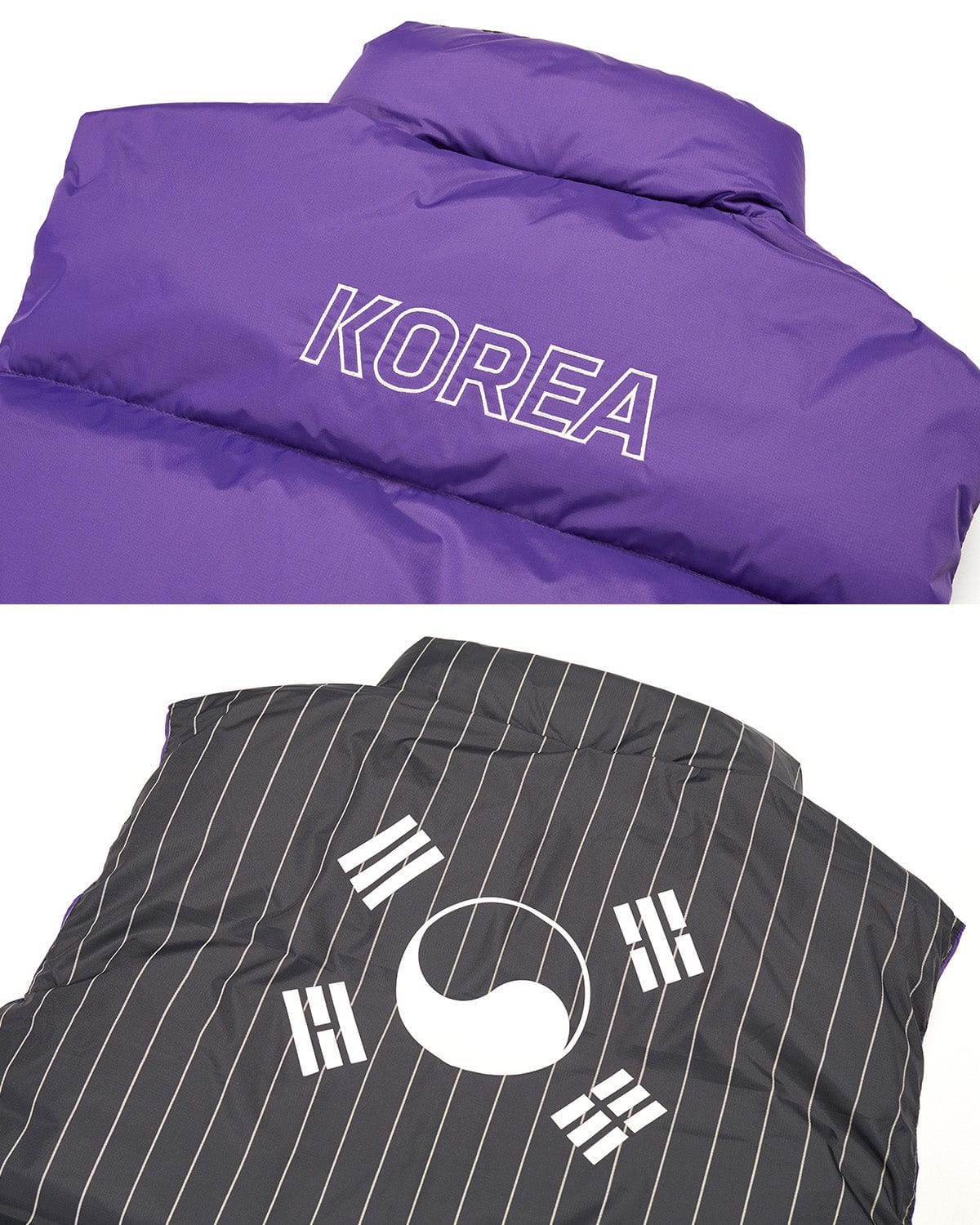 VERT TEAM KOREA REPLICA 23 REVERSIBLE DOWN VEST PURPLE