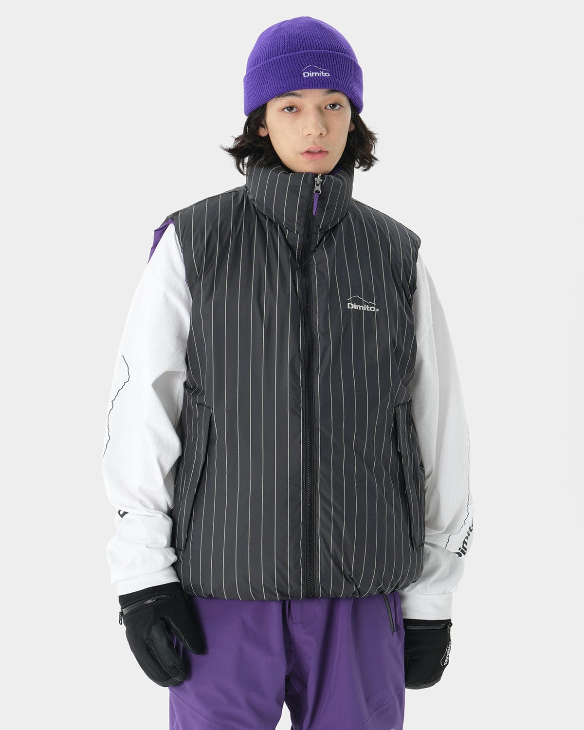 VERT TEAM KOREA REPLICA 23 REVERSIBLE DOWN VEST PURPLE